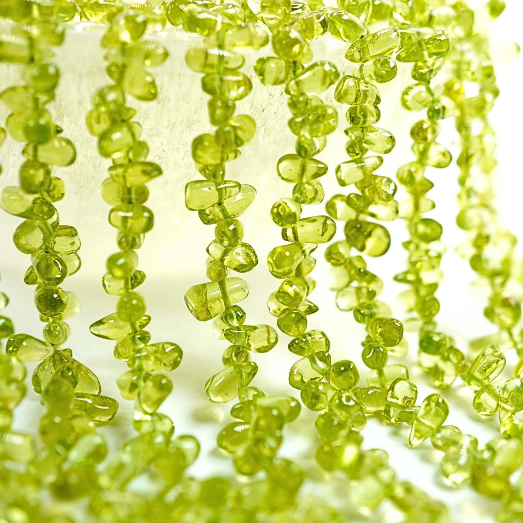 Peridot Faceted Teardrop Shape Gemstone Strand Beads