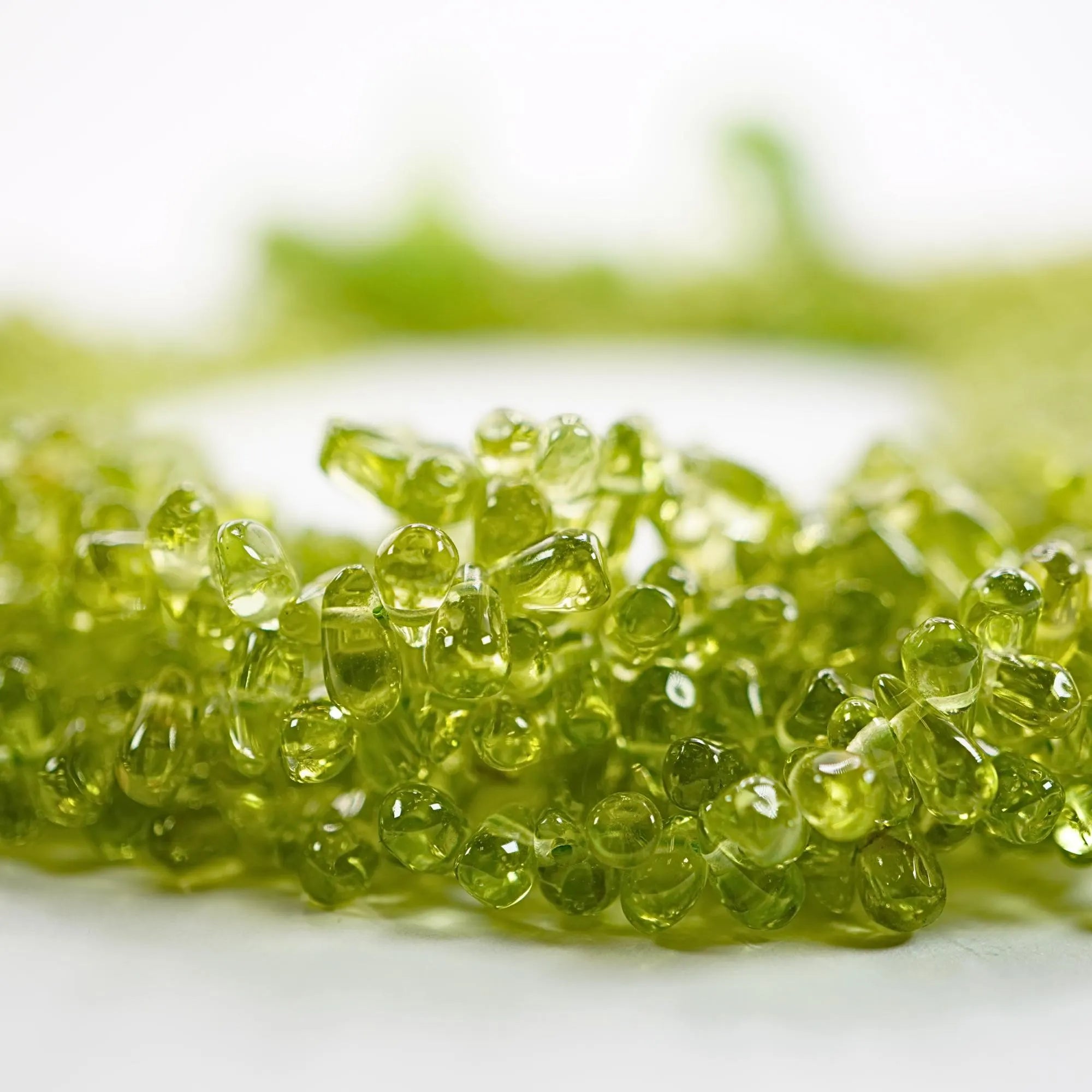Peridot Faceted Teardrop Shape Gemstone Strand Beads