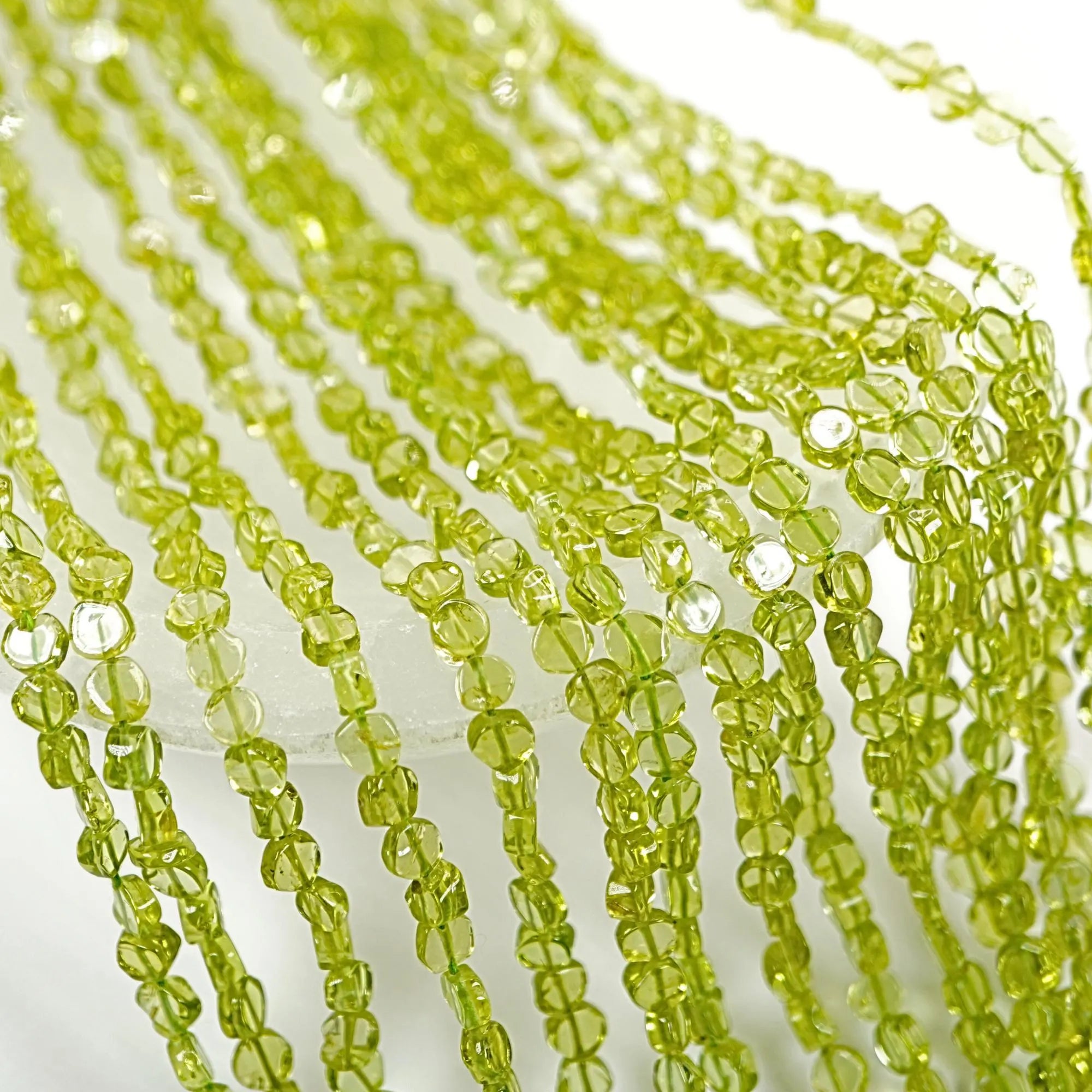 Peridot Faceted Teardrop Shape Gemstone Strand Beads