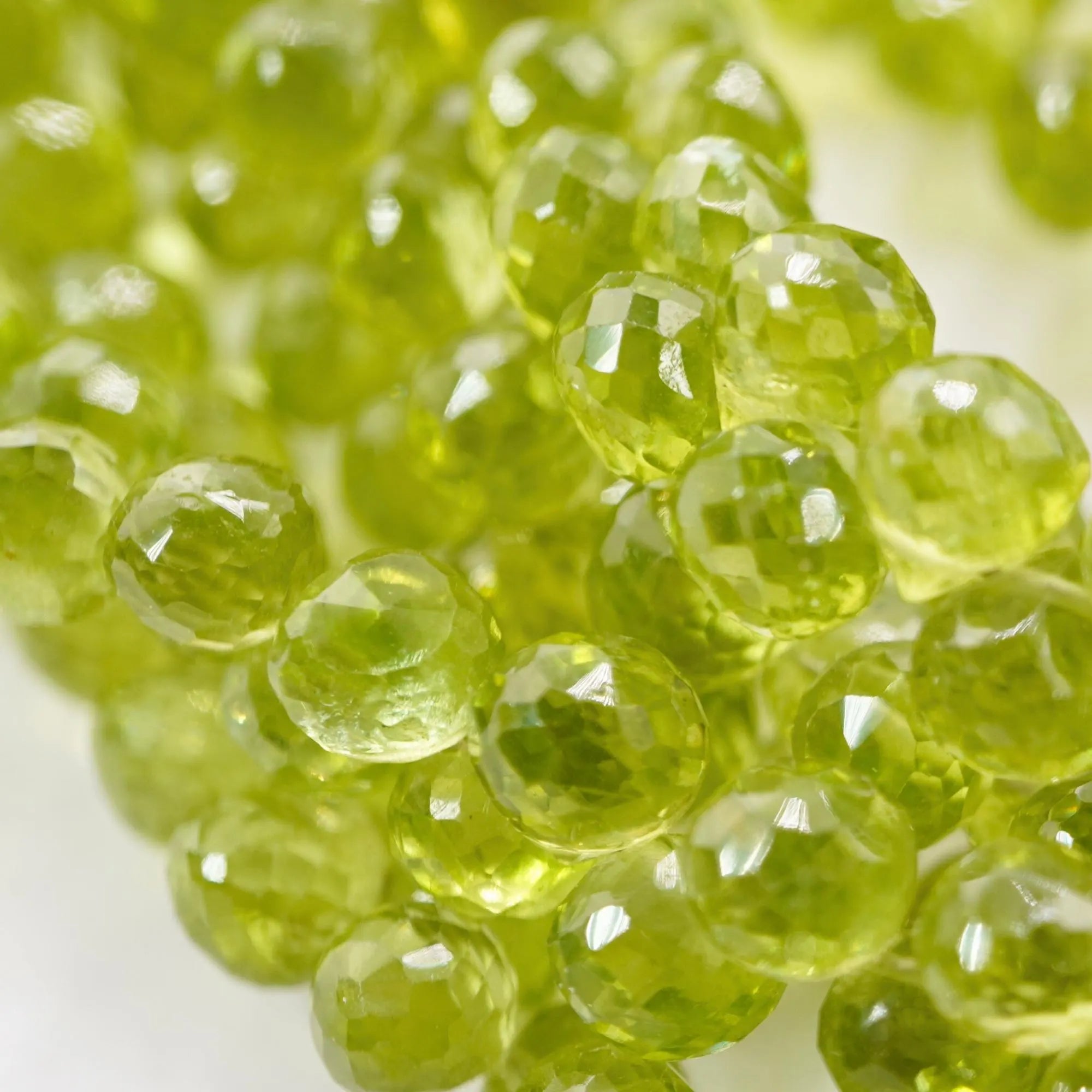 Peridot Faceted Teardrop Shape Gemstone Strand Beads