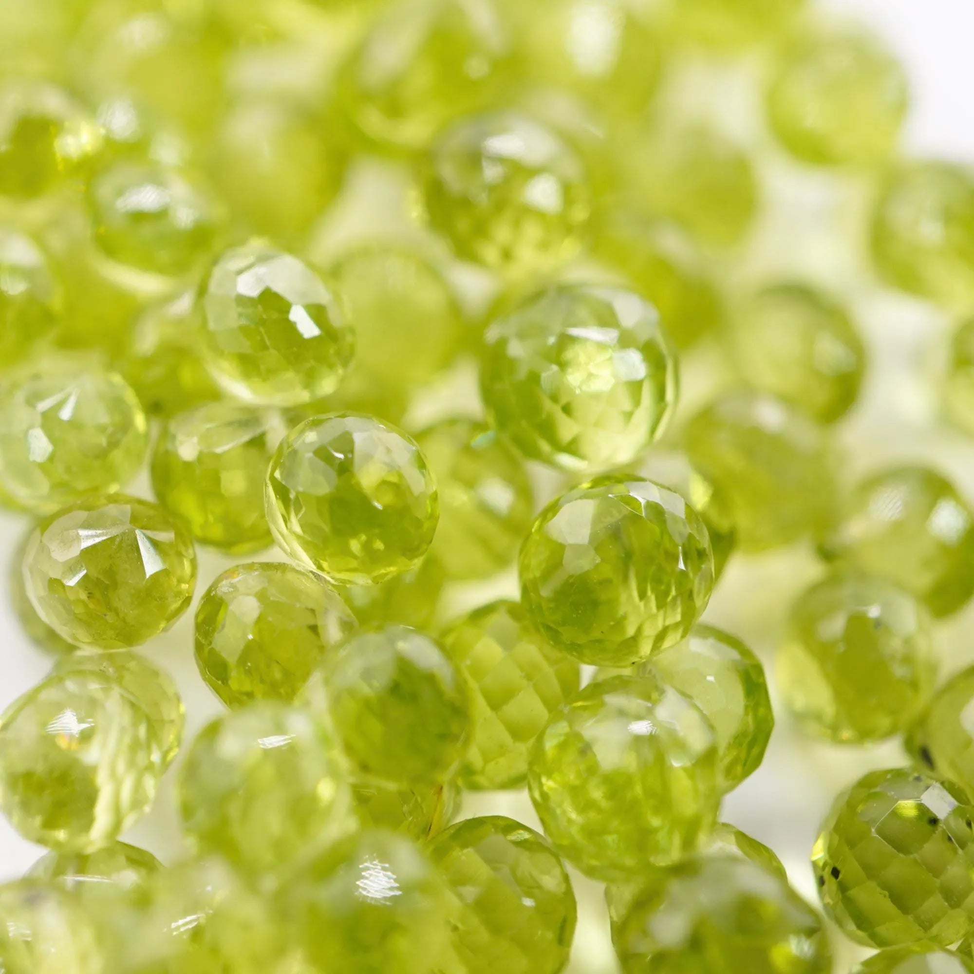Peridot Faceted Teardrop Shape Gemstone Strand Beads