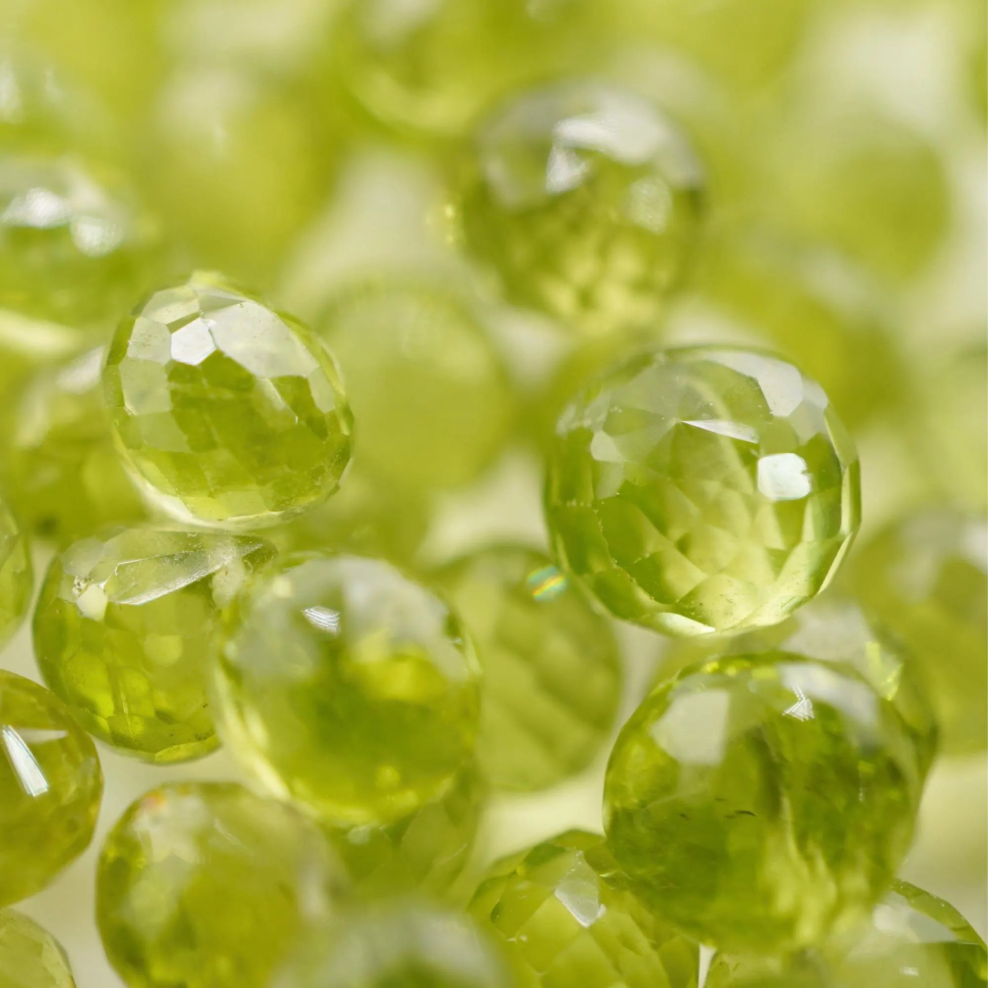 Peridot Faceted Teardrop Shape Gemstone Strand Beads