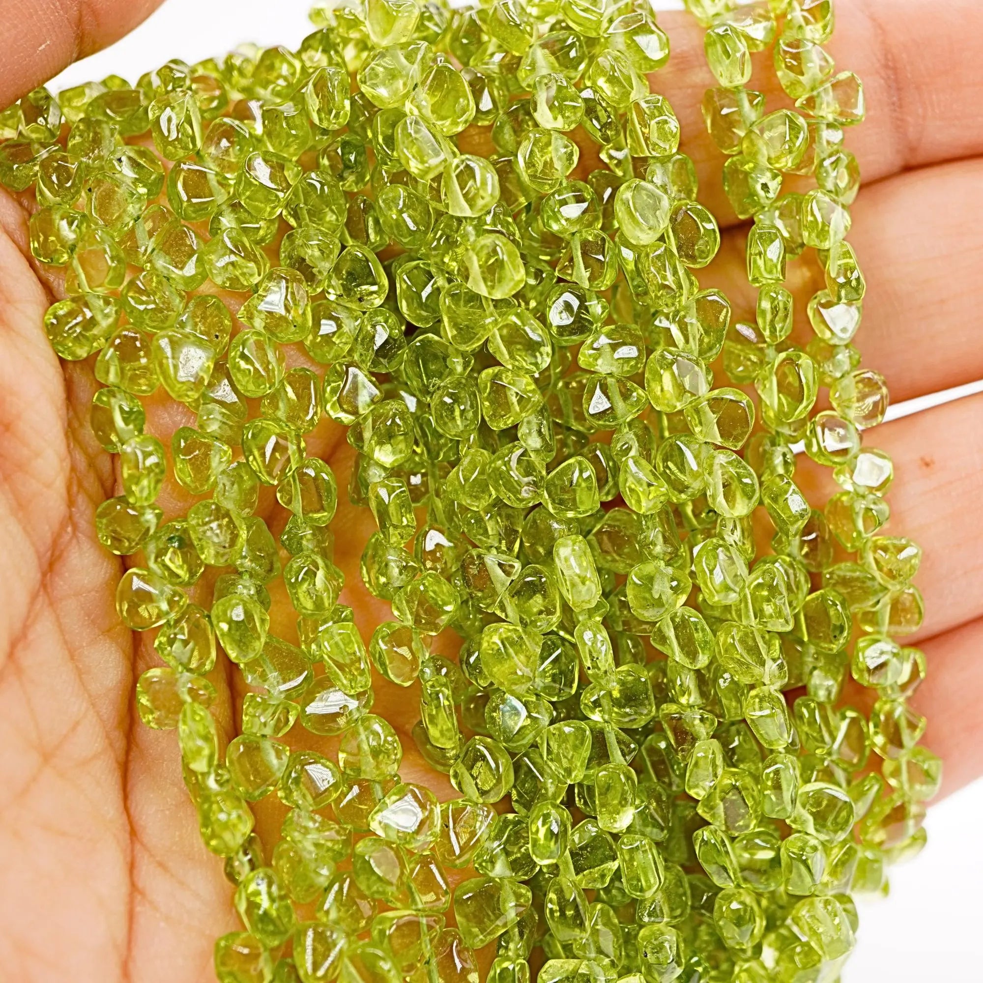 Peridot Smooth Heart Shape Gemstone Strand Beads