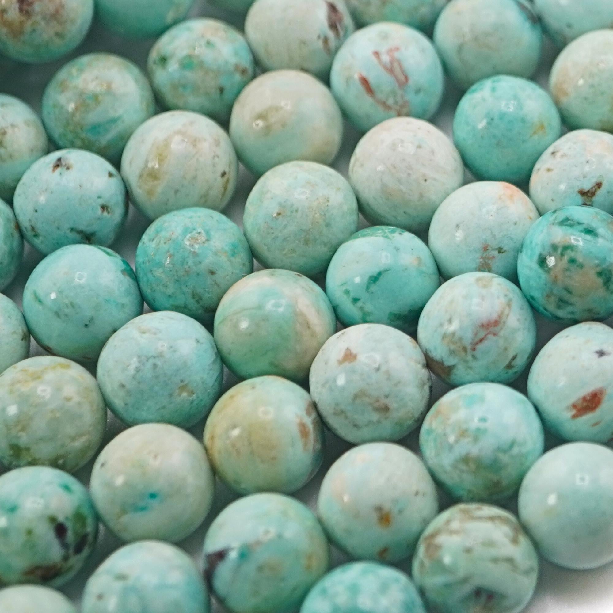 Peruvian Turquoise Smooth Round Shape Strand Beads