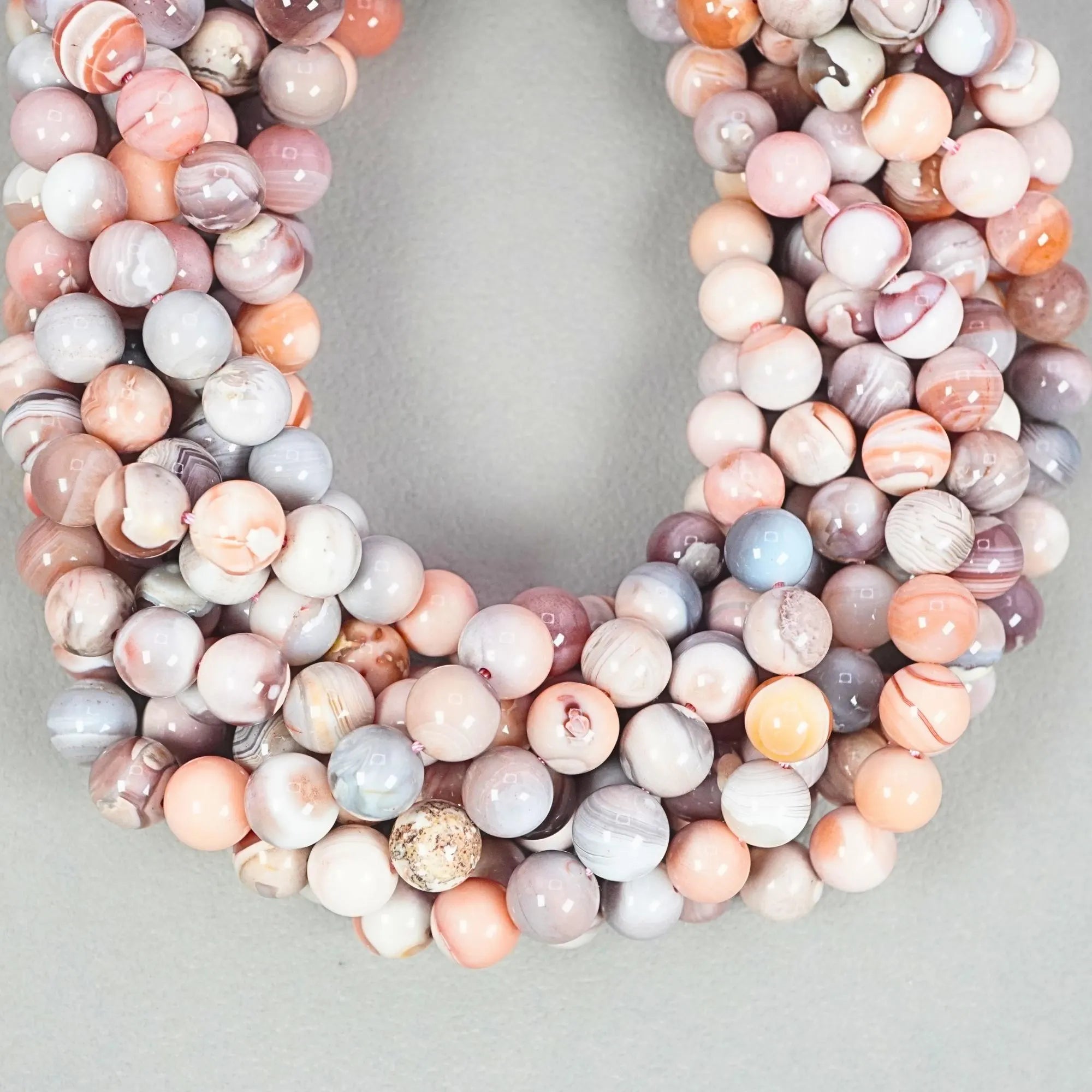 Pink Botswana Agate Gemstone Beads