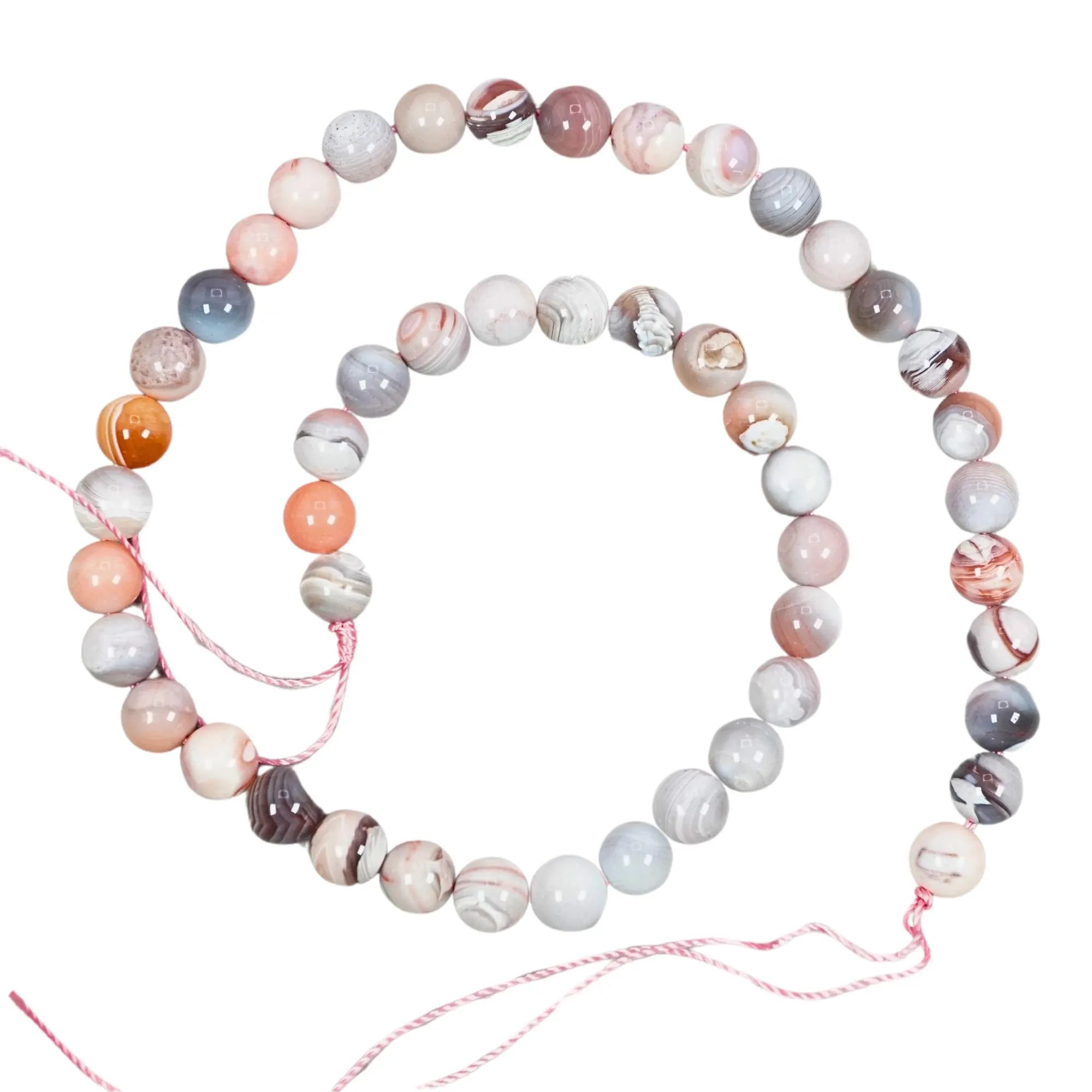 Pink Botswana Agate Gemstone Beads For Jewelry Making