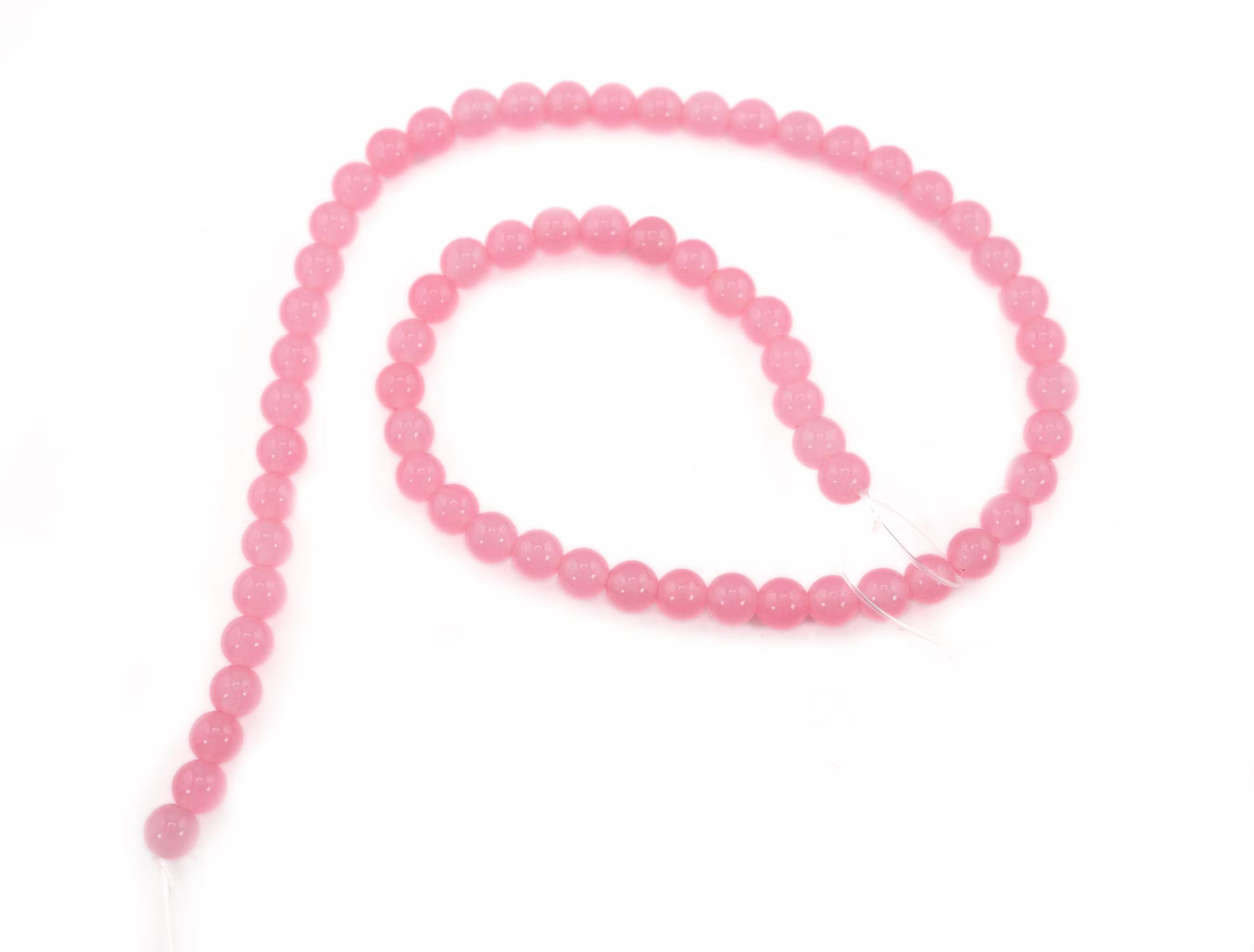 Pink Chalcedony Round Shape Gemstone Strand Beads