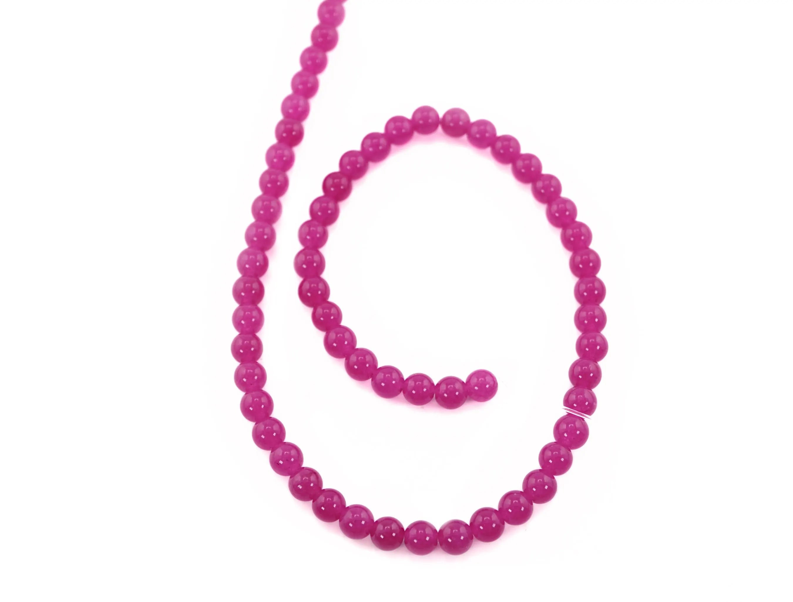 Pink Jade Round Shape Gemstone Strand Beads