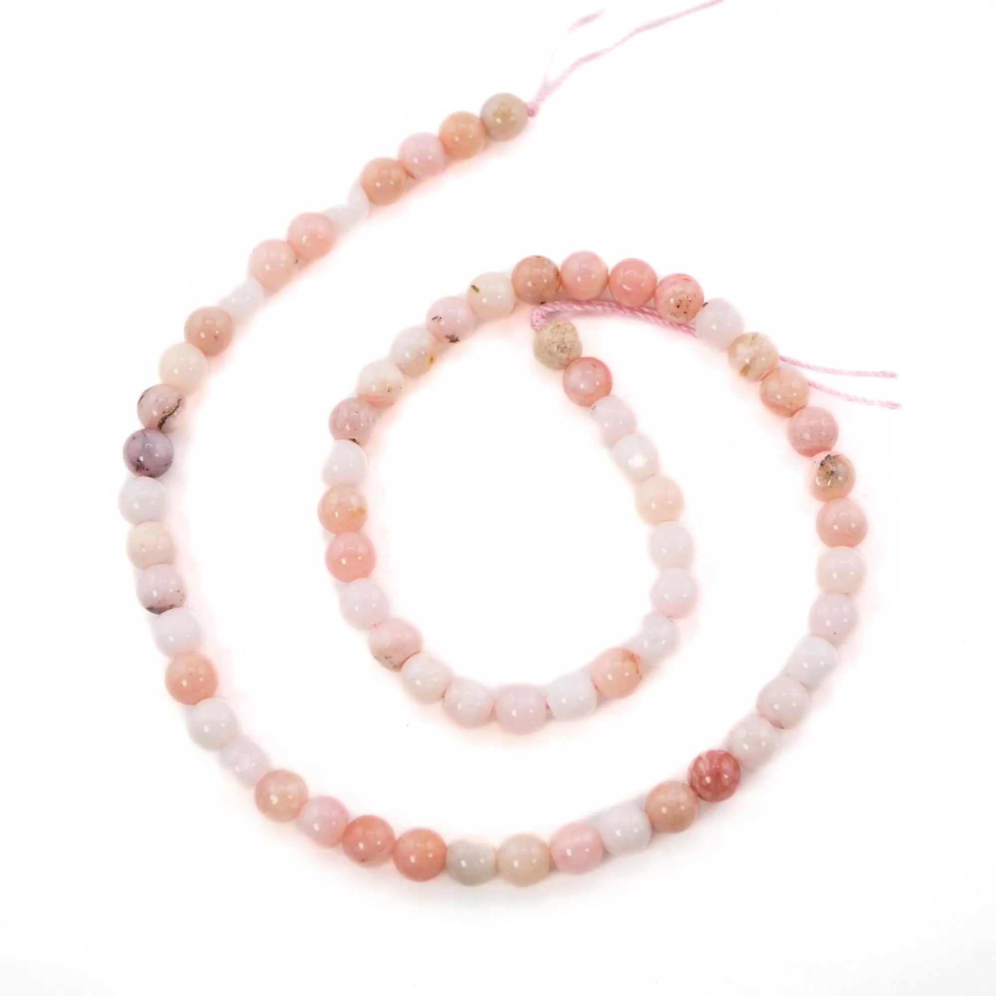 Pink Opal Round Shape Gemstone Strand Beads
