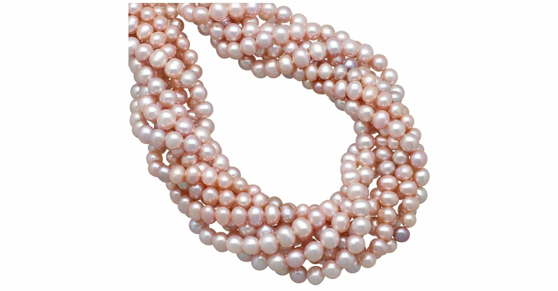 Pink Peach Freshwater Pearls Round Shape Strand Beads
