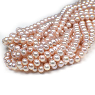Potato shape pink beads for jewelry