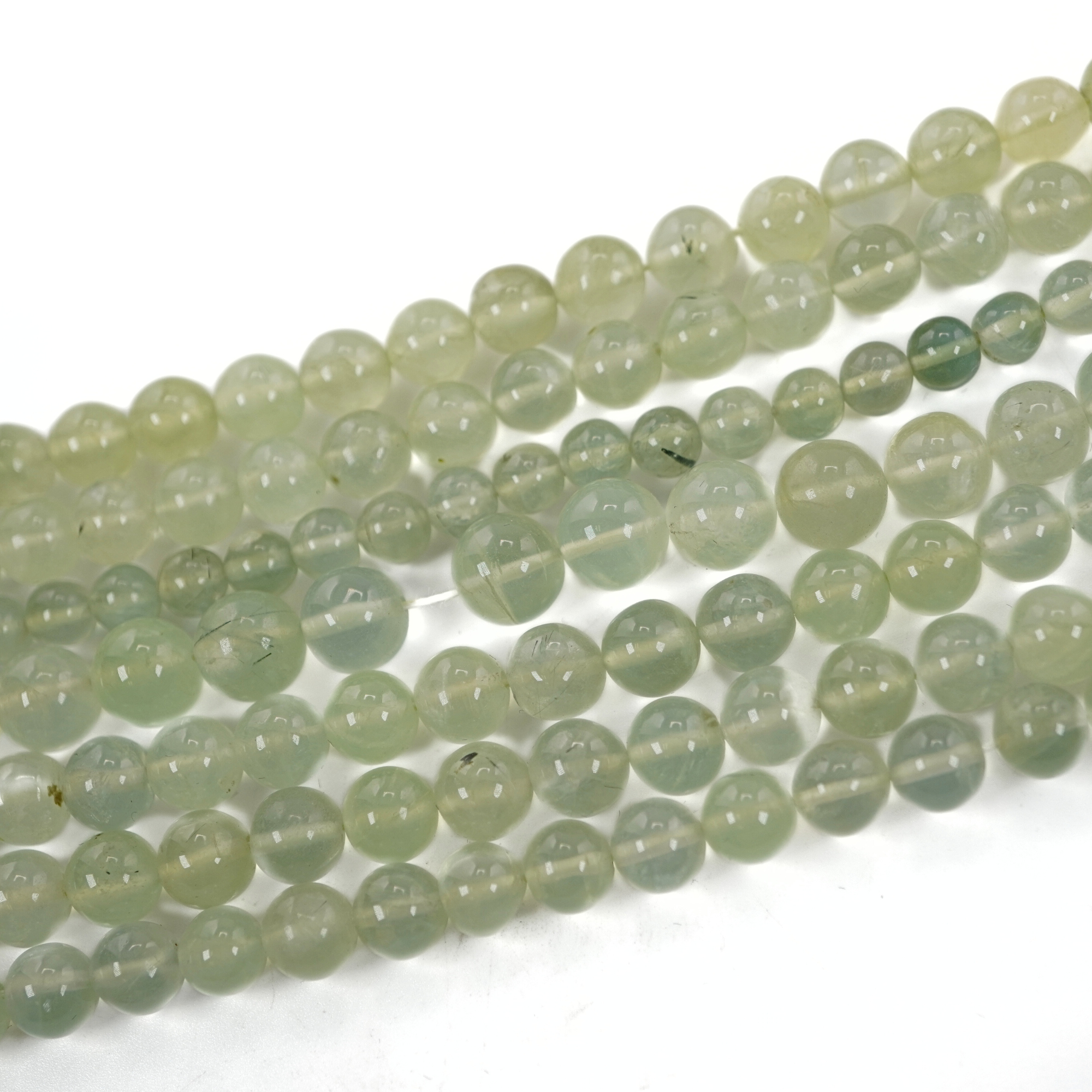 Prehnite Smooth Round Shape Gemstone Strand Beads