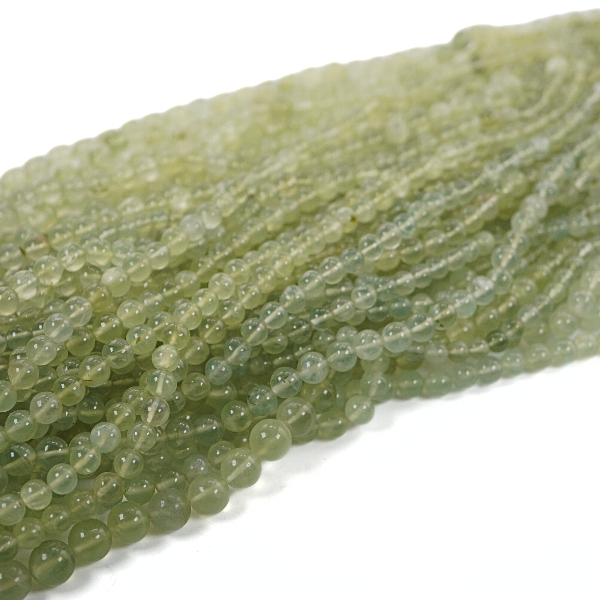 Prehnite Smooth Round Shape Gemstone Strand Beads