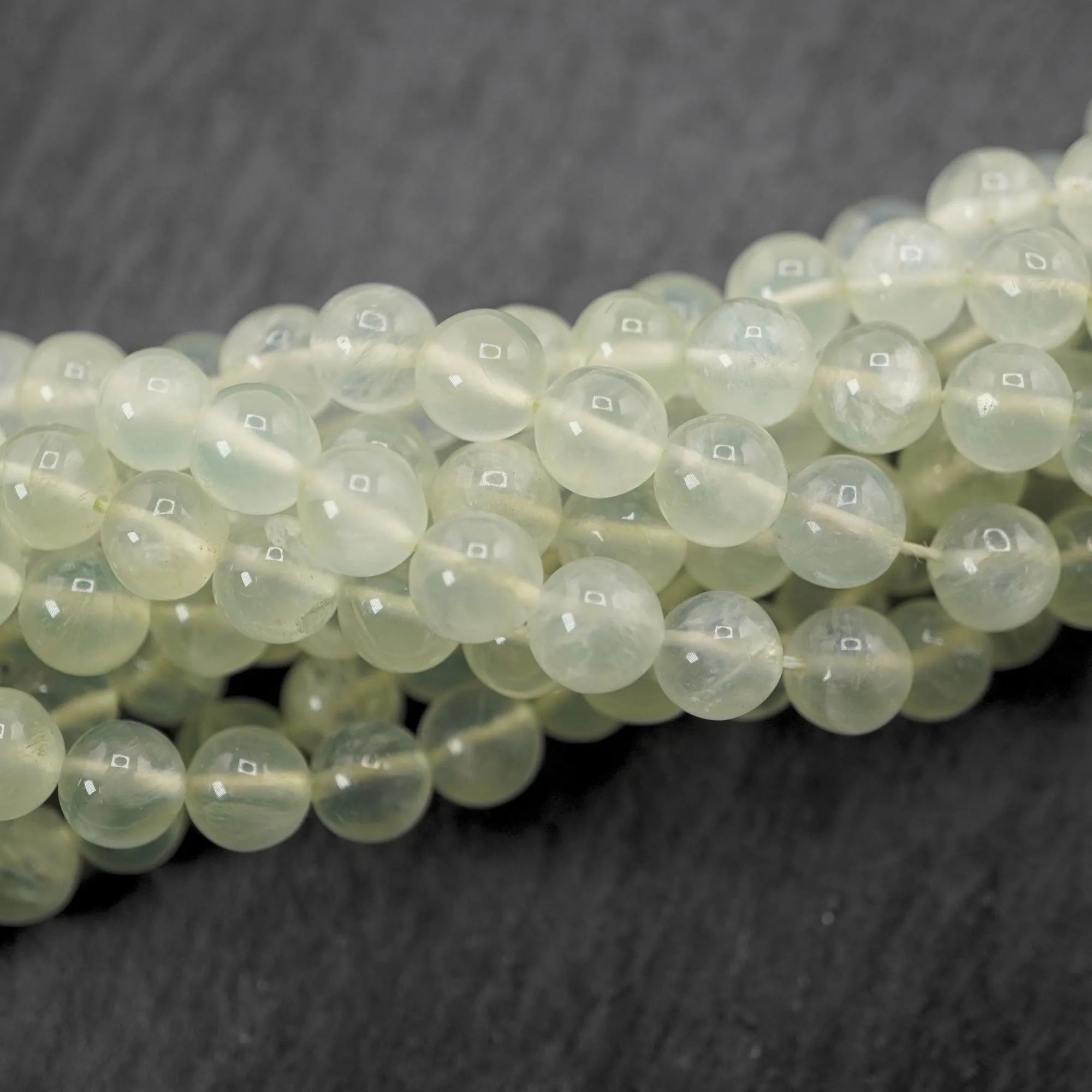 Prehnite Smooth Round Shape Gemstone Strand Beads