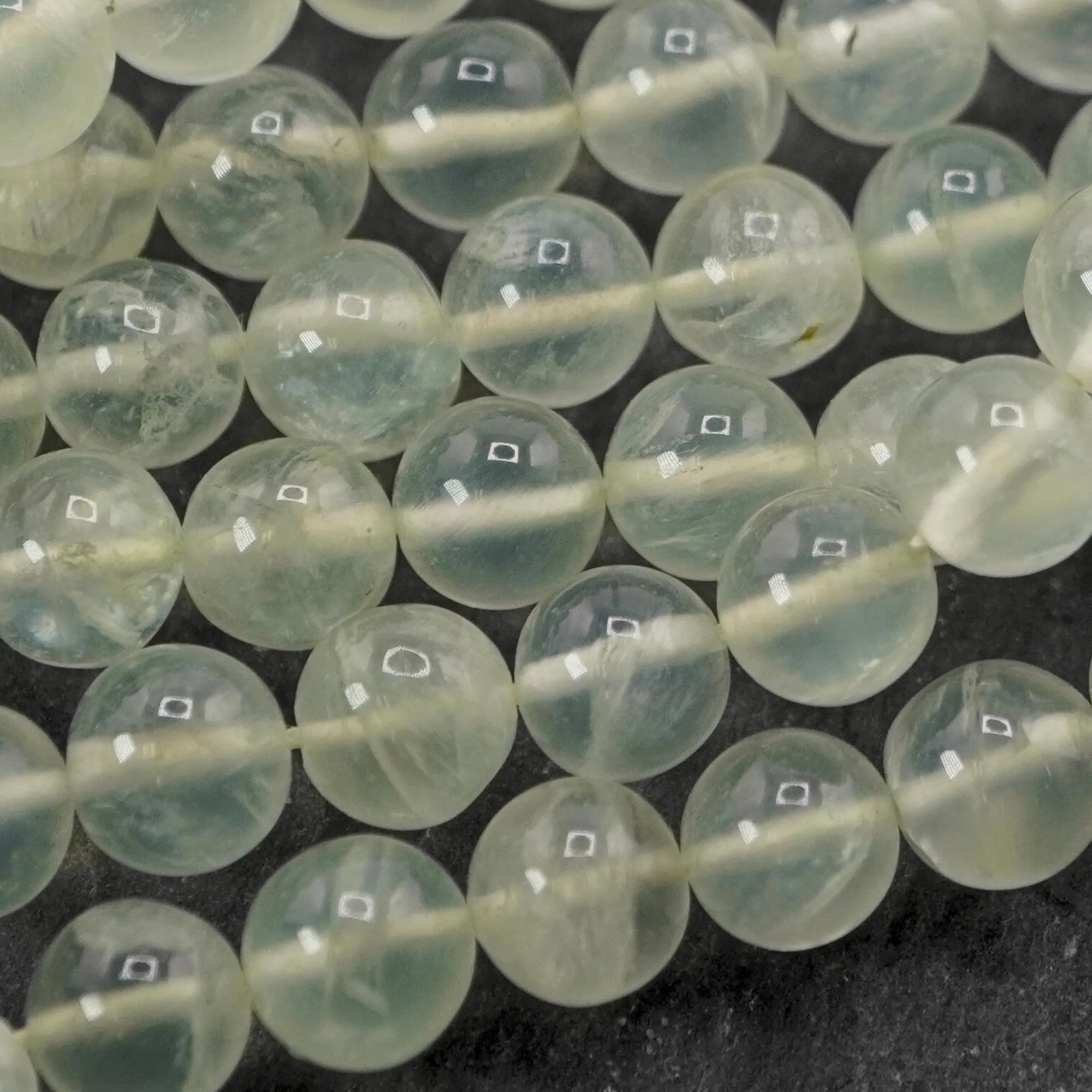 Prehnite Smooth Round Shape Gemstone Strand Beads