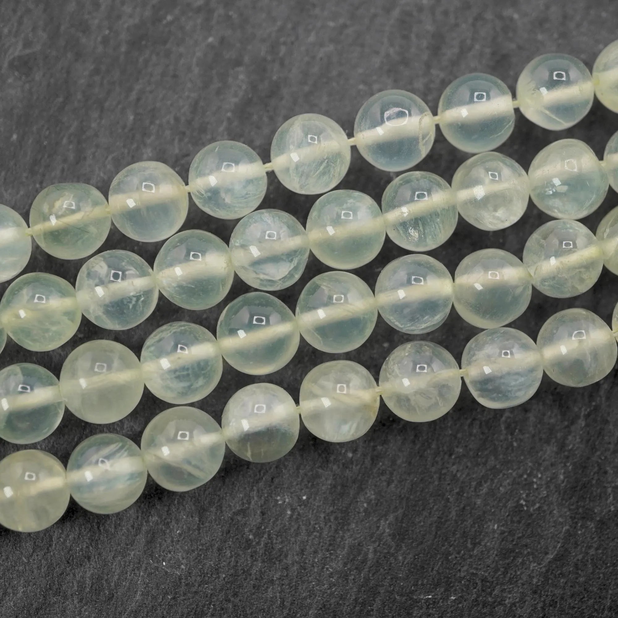 Prehnite Smooth Round Shape Gemstone Strand Beads