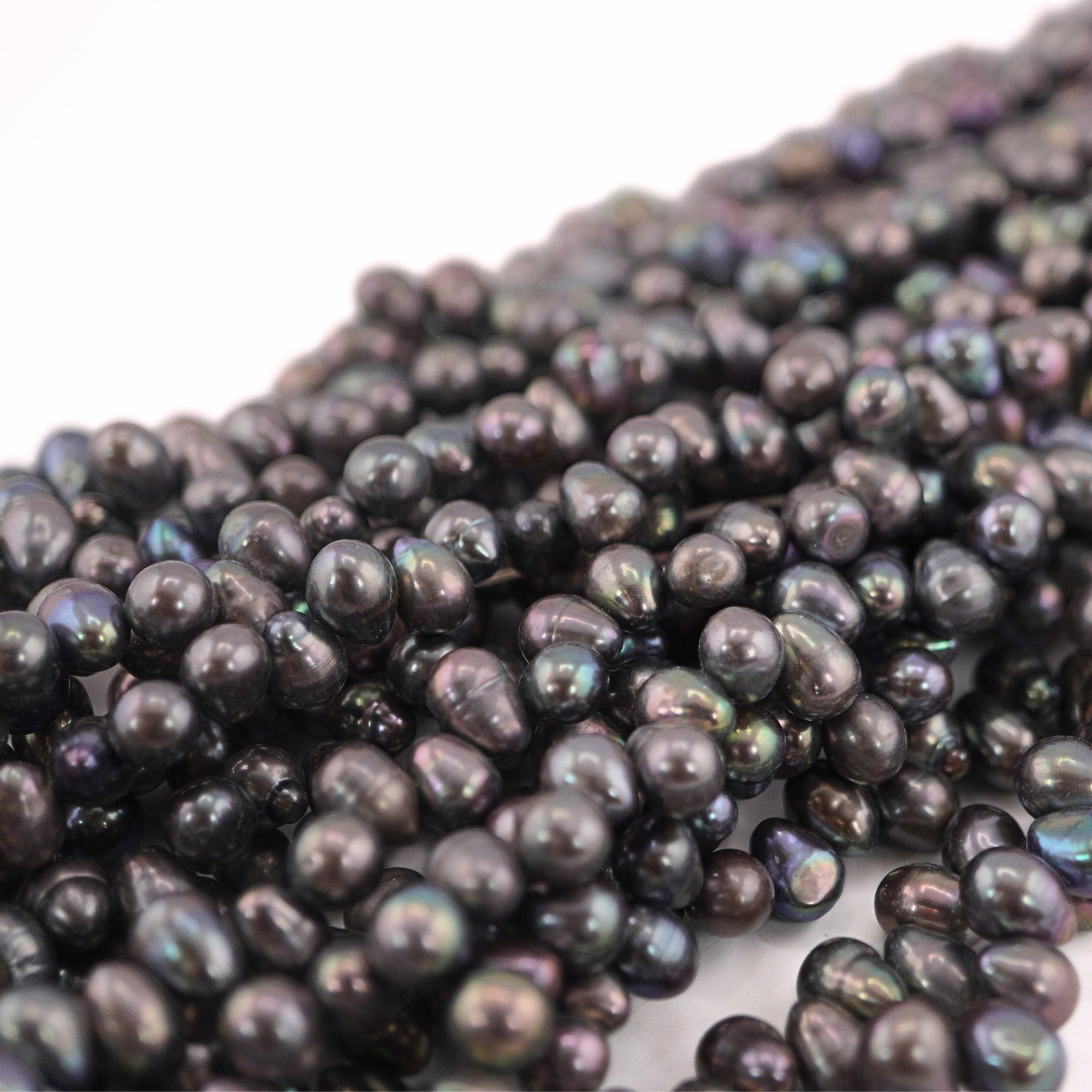 Premium Peacock Freshwater Pearls Loose Beads