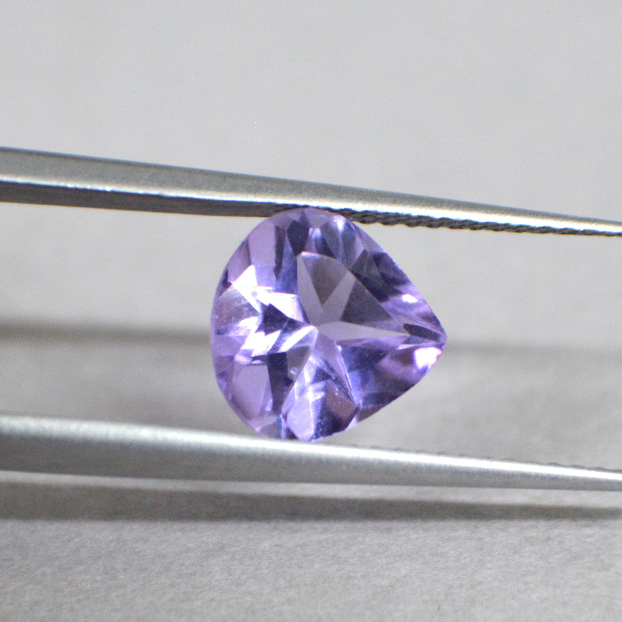 Purple Amethyst Faceted Heart Shape Loose Gemstone