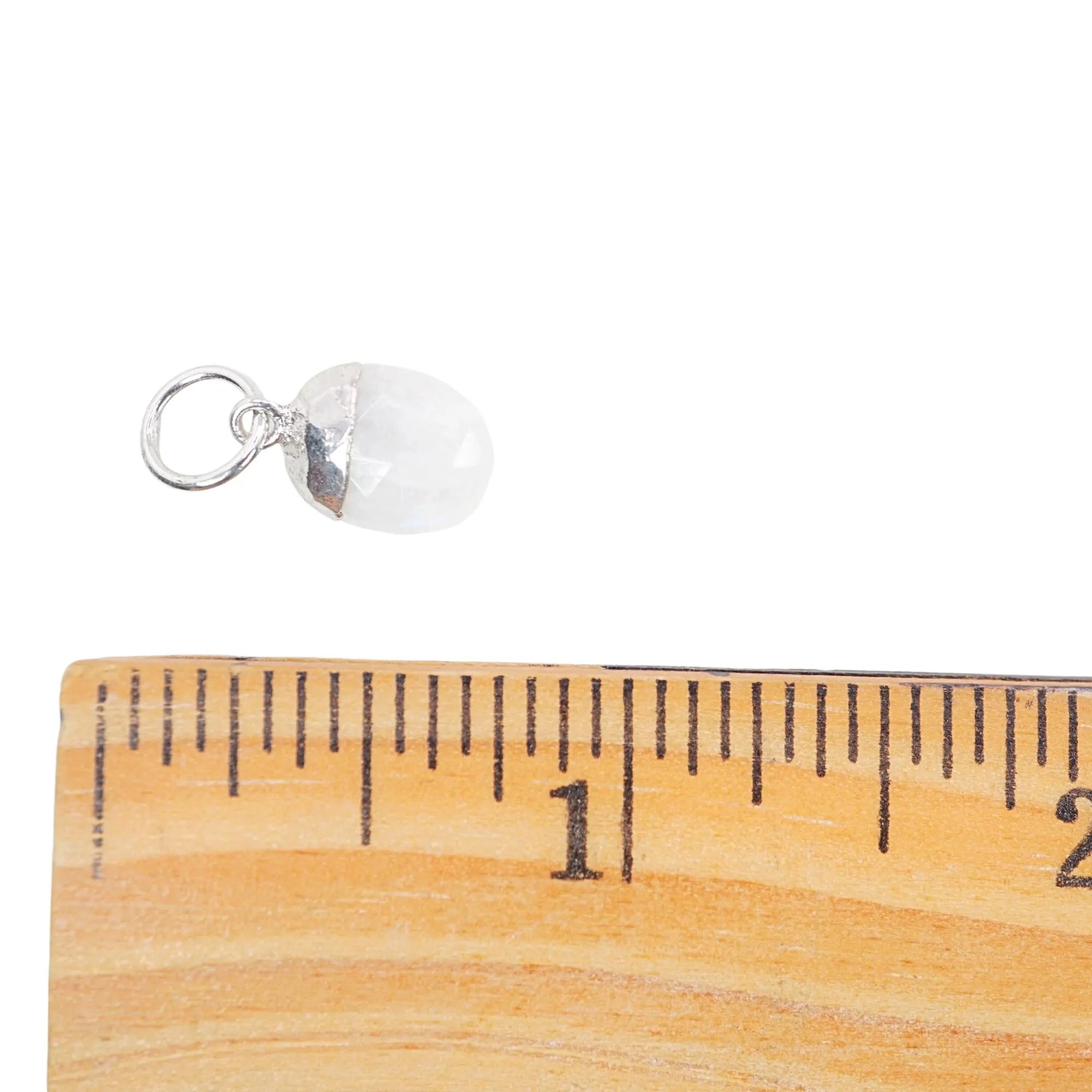 Rainbow Moonstone Oval Shape Gemstone Silver Electroplated Charm Pendant