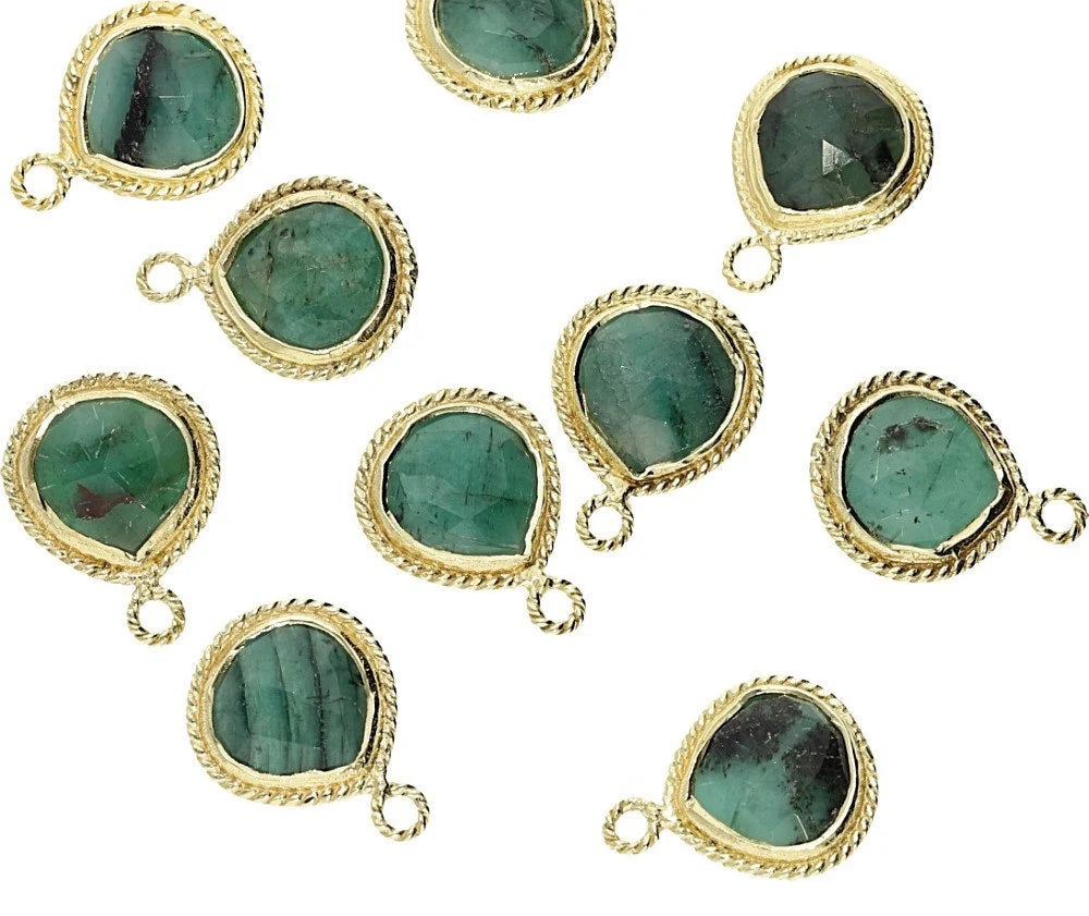 Raw Emerald Gemstone Bezel