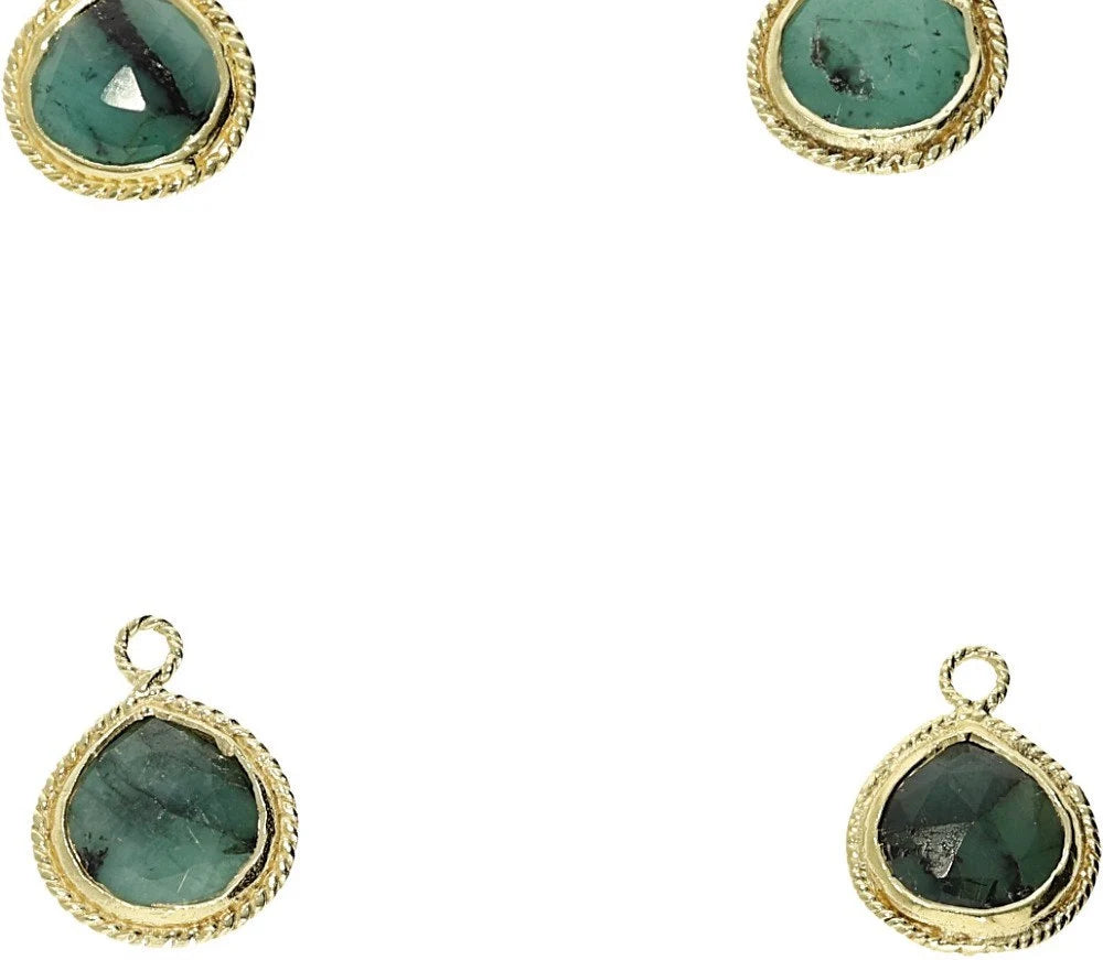 Raw Emerald Gemstone Bezel