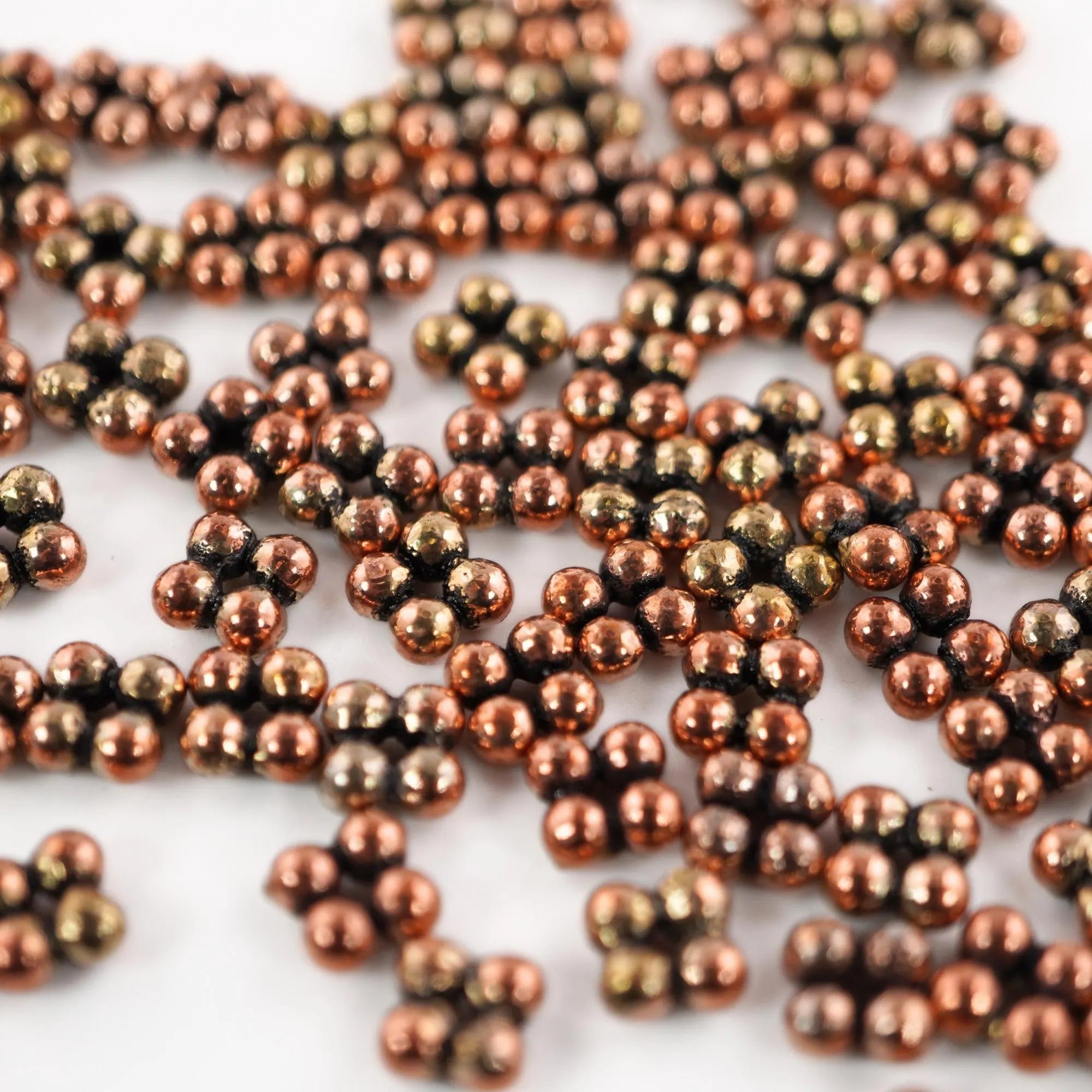 Real copper daisy spacer beads 70 pcs
