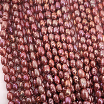 Real freshwater pearls raspberry hue