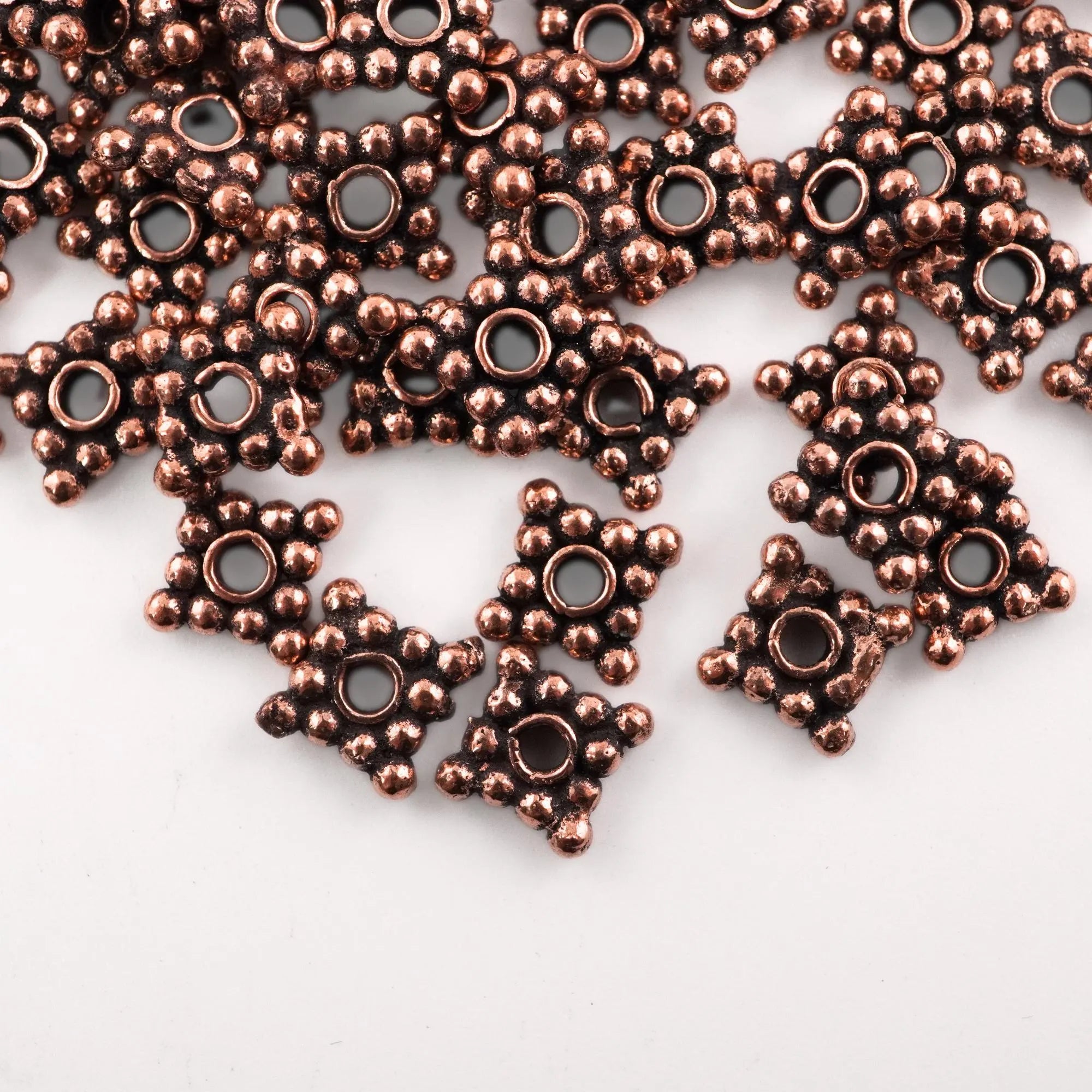 Real metal square Bali beads