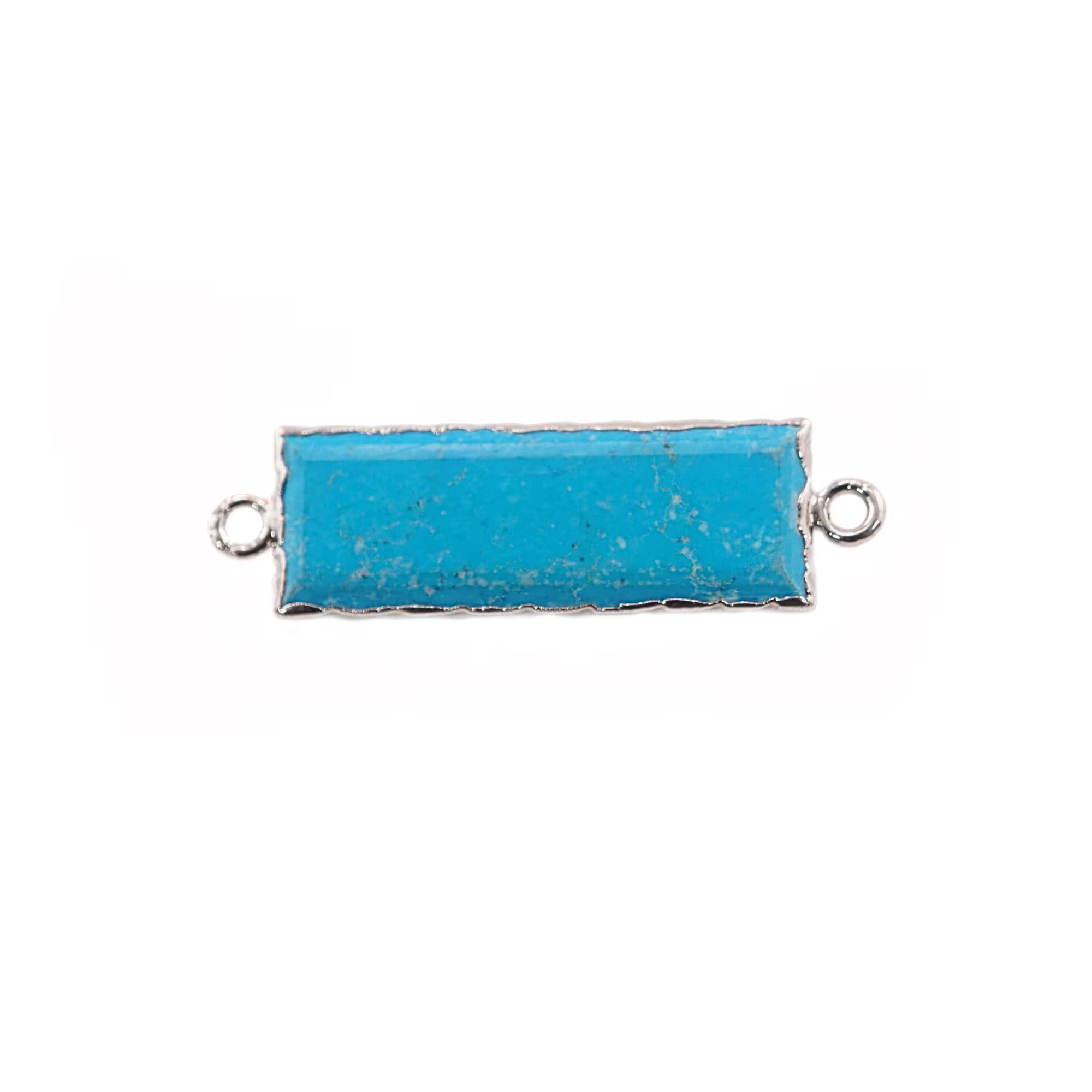 Rectangle Turquoise Gemstone Connector for Handmade Jewelry