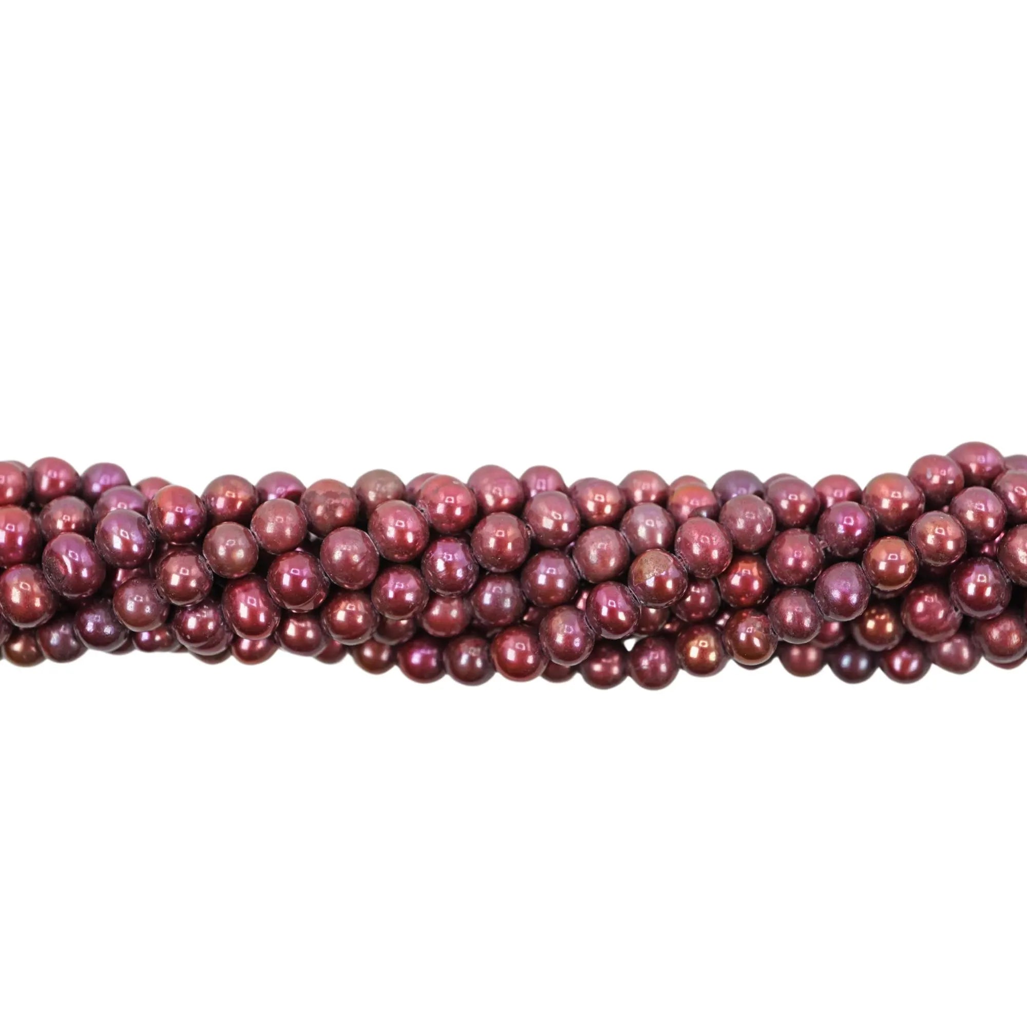 Red Cherry Freshwater Pearl Round Shape Beads Strand