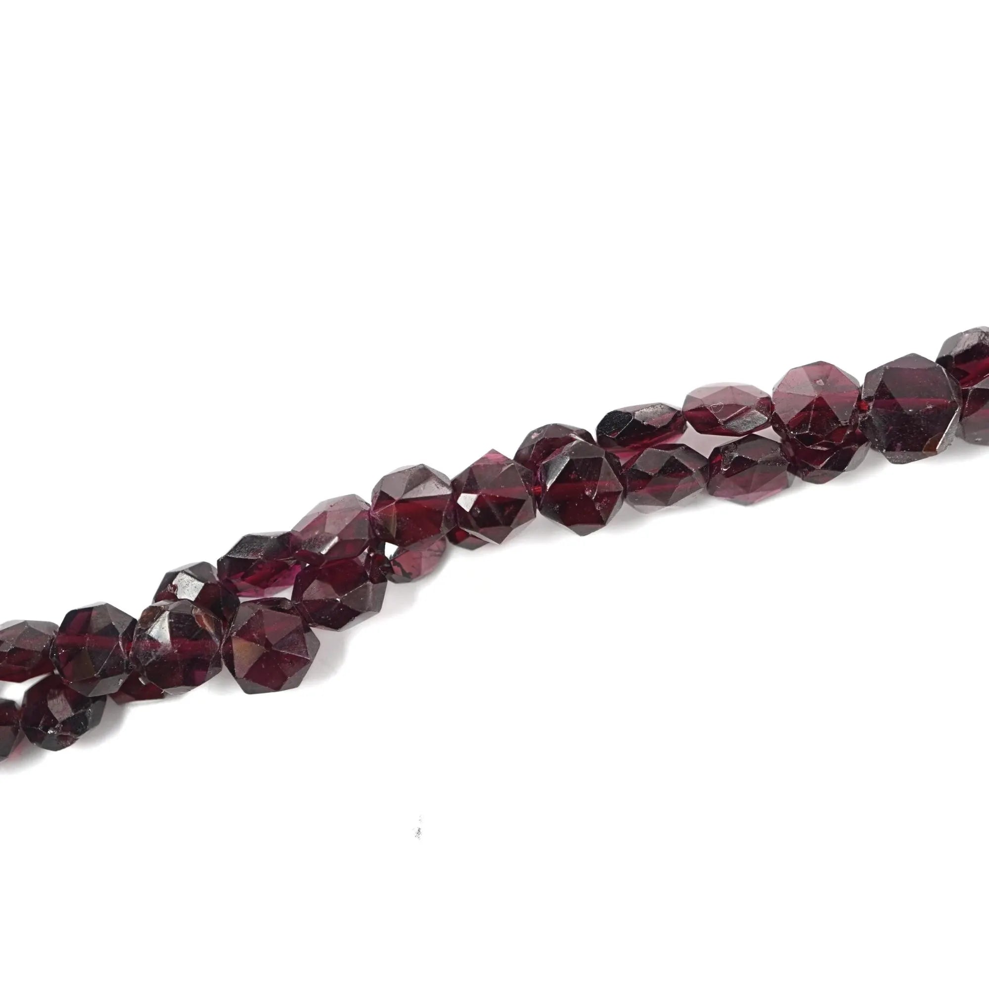 Red Garnet Faceted Coin Shape Gemstone Strand Beads