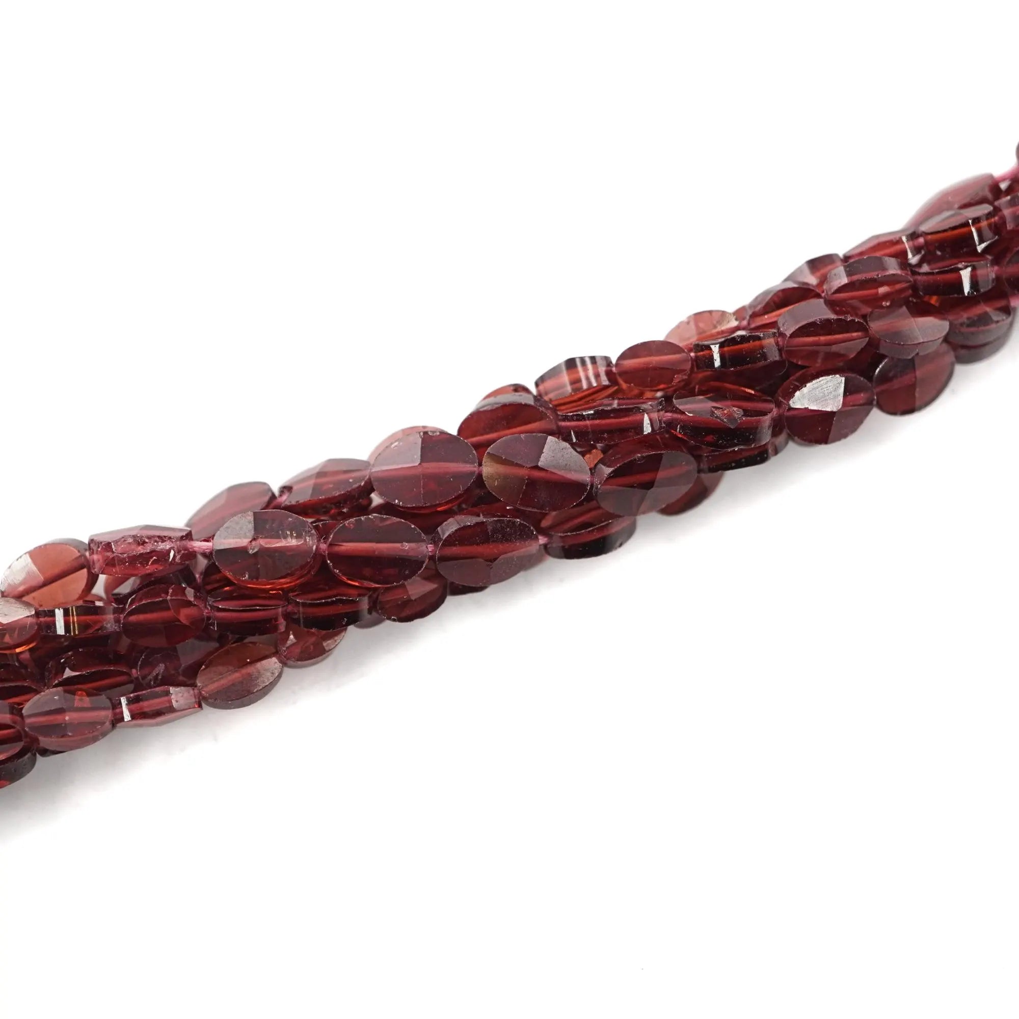 Red Garnet Faceted Oval Shape Gemstone 1Strand Beads
