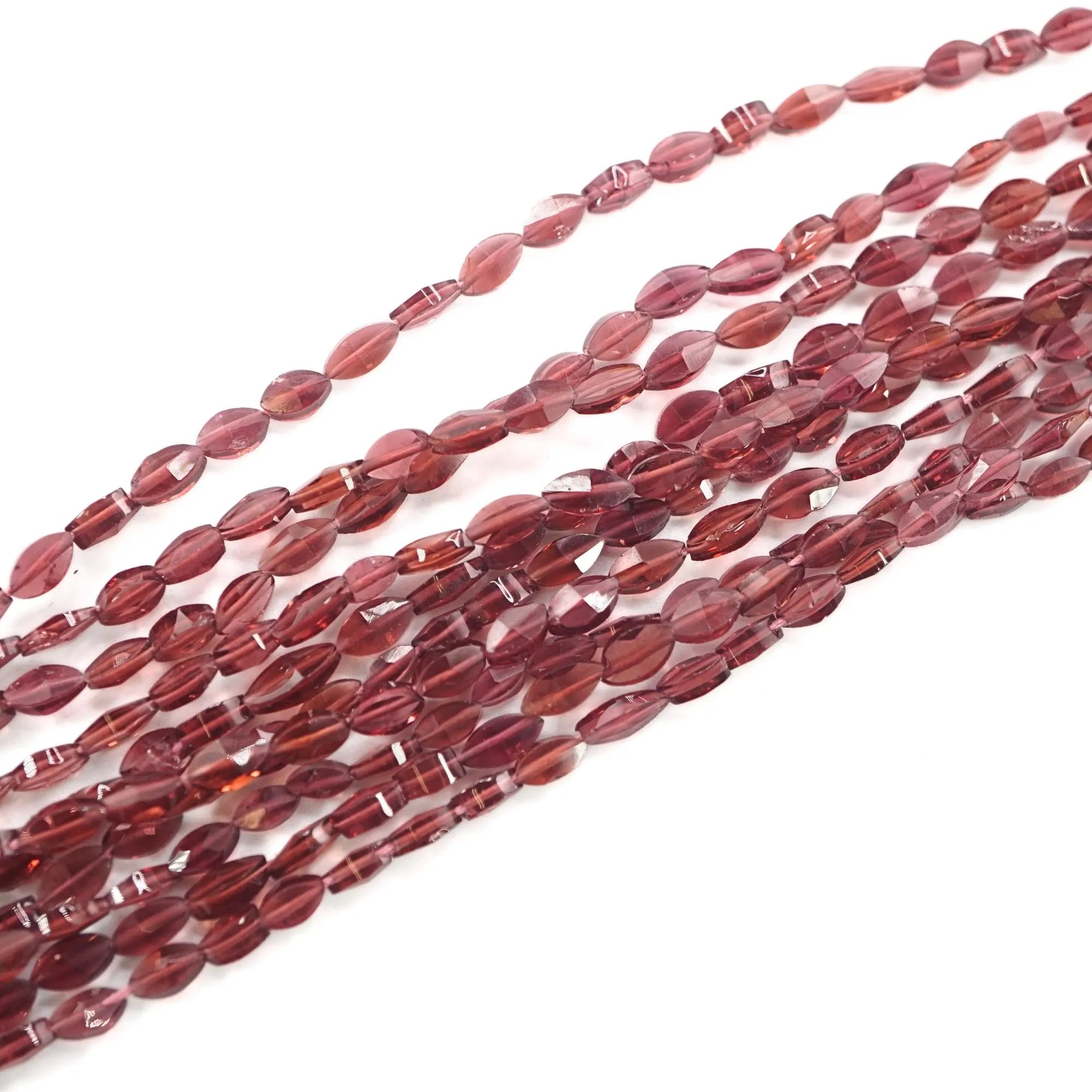 Red Garnet Faceted Oval Shape Gemstone Strand Beads