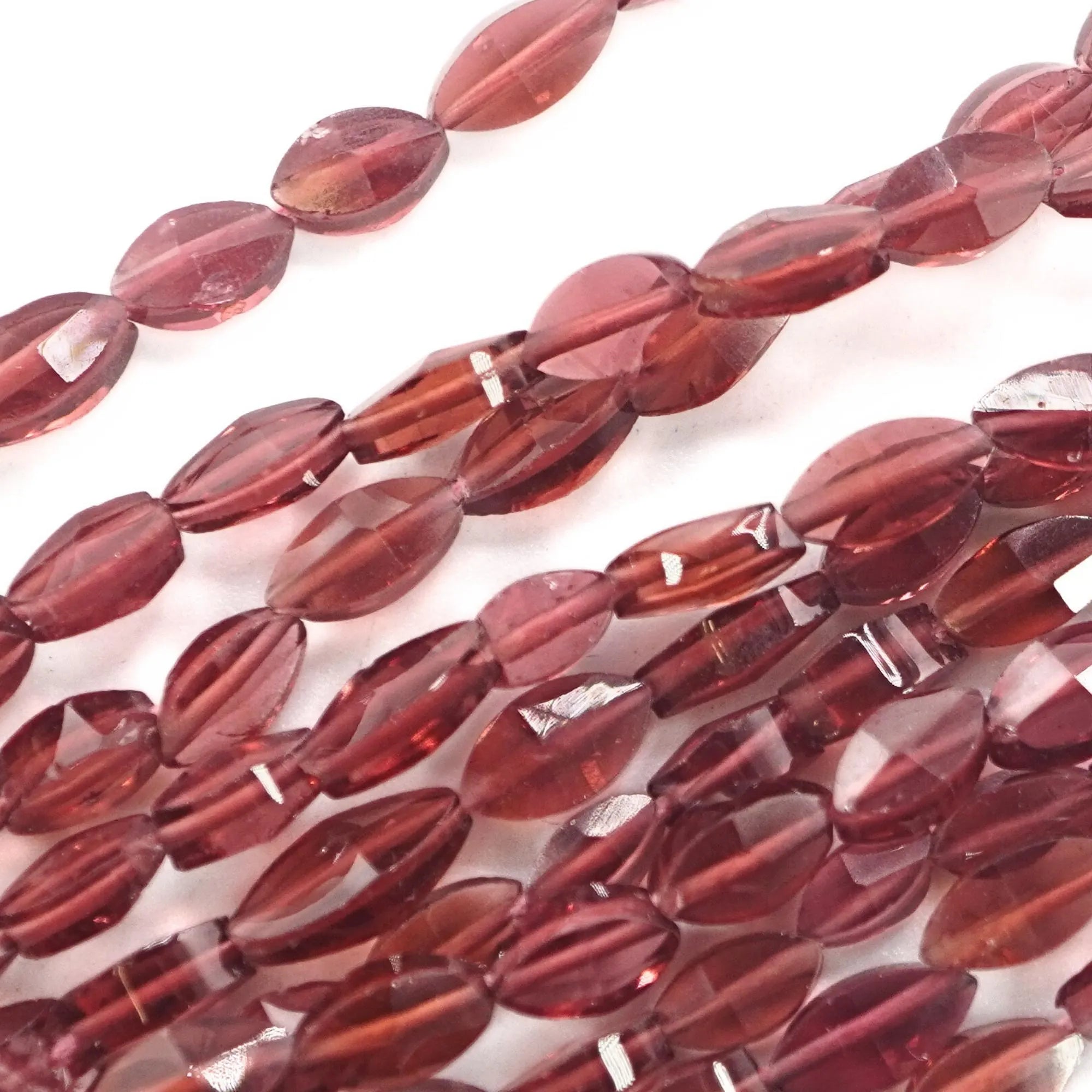 Red Garnet Faceted Oval Shape Gemstone Strand Beads