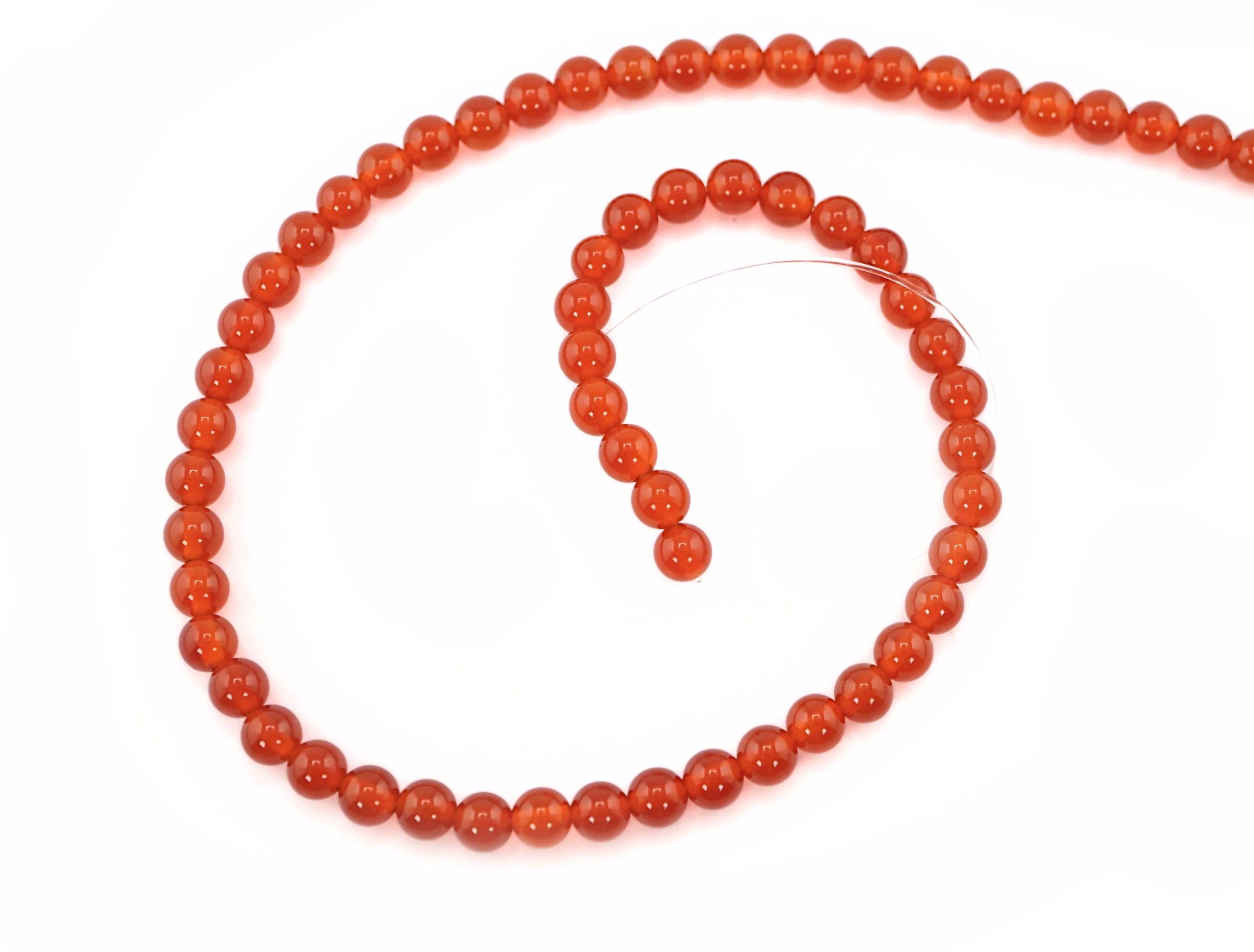 Red Orange Agate Smooth Round Shape Gemstone Beads For Jewelry Making