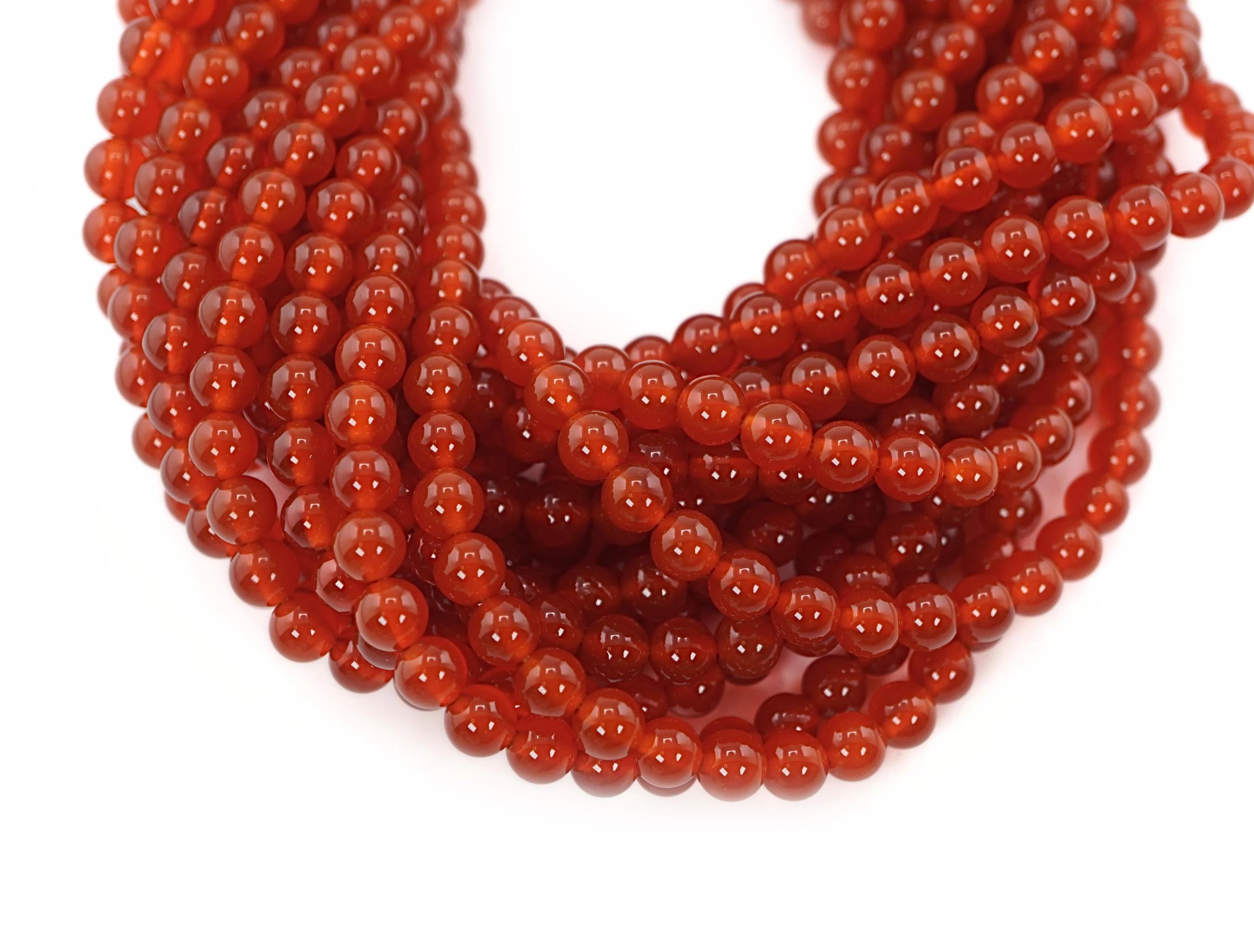 Orange Agate Gemstone Beads