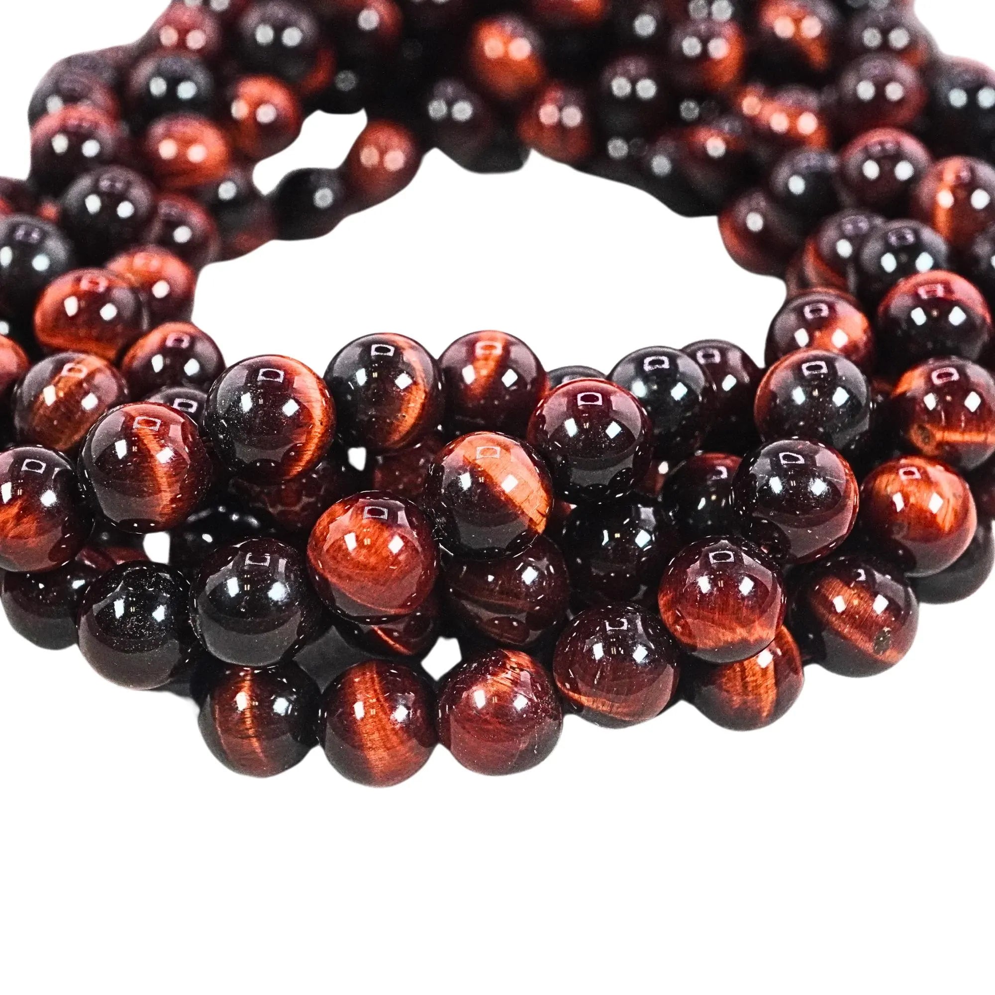 Red Tiger Eye Smooth Round Shape Gemstone Beads For Jewelry Making, 8mm Beads