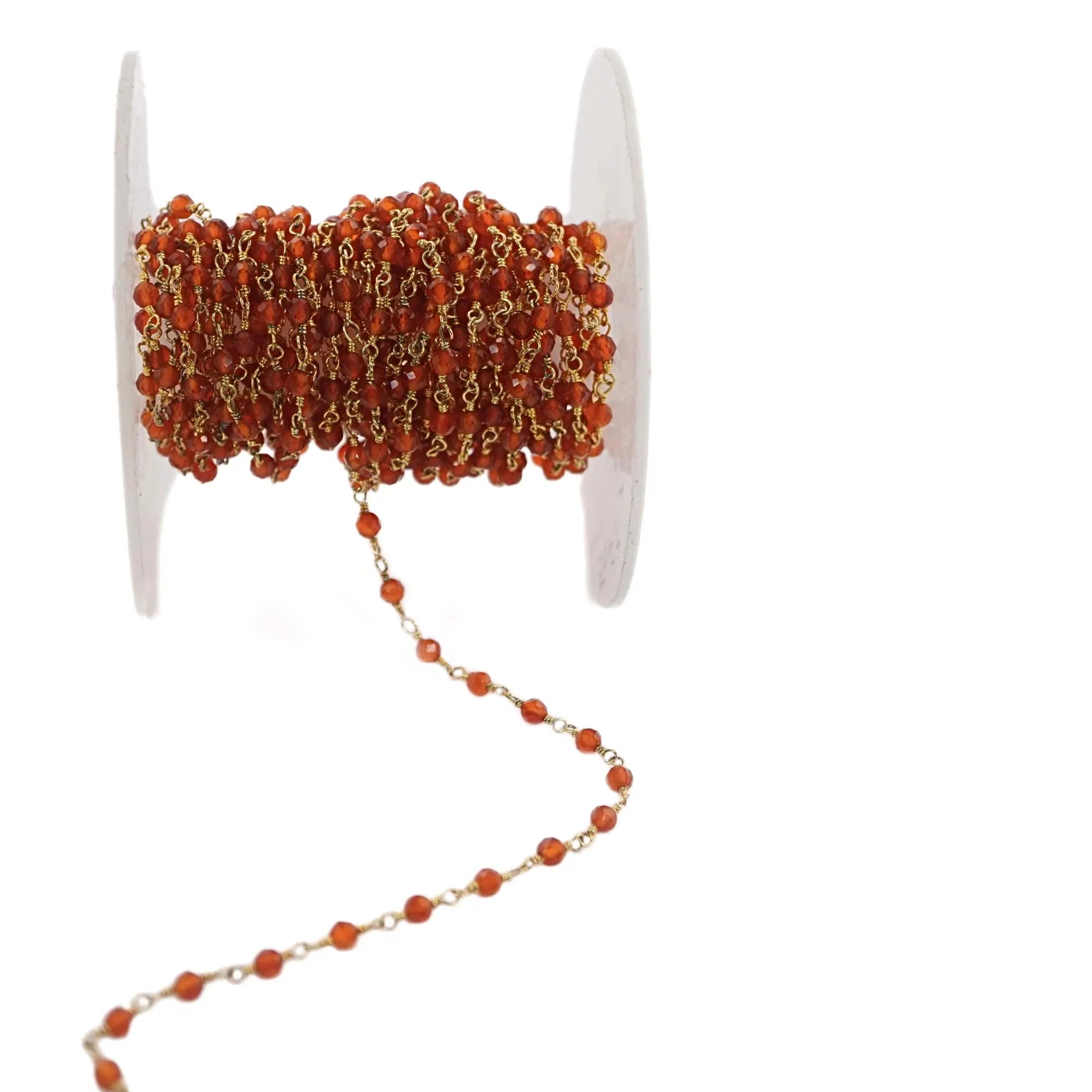 Red gemstone rosary chain