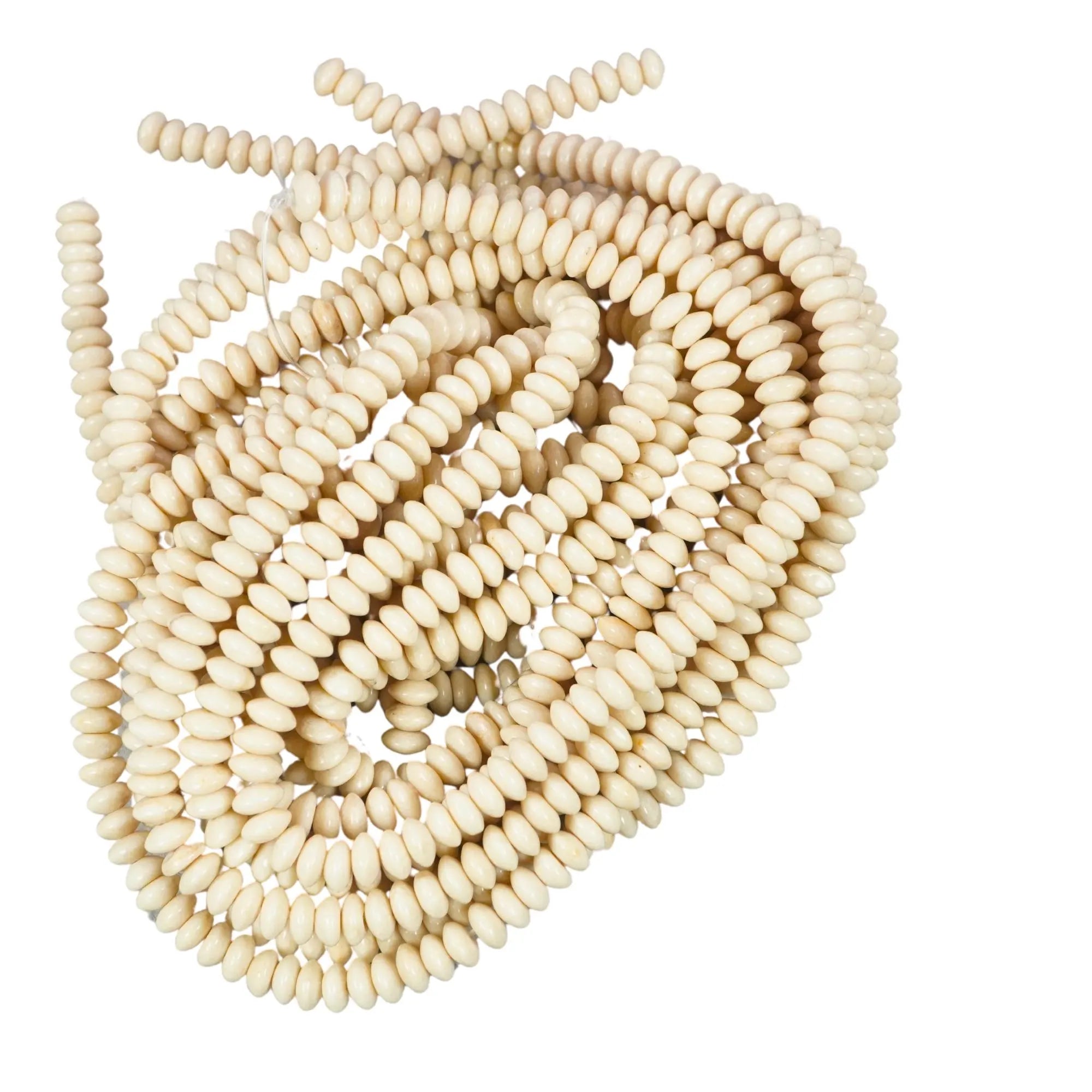 River Stone Smooth Button Shape Gemstone Beads