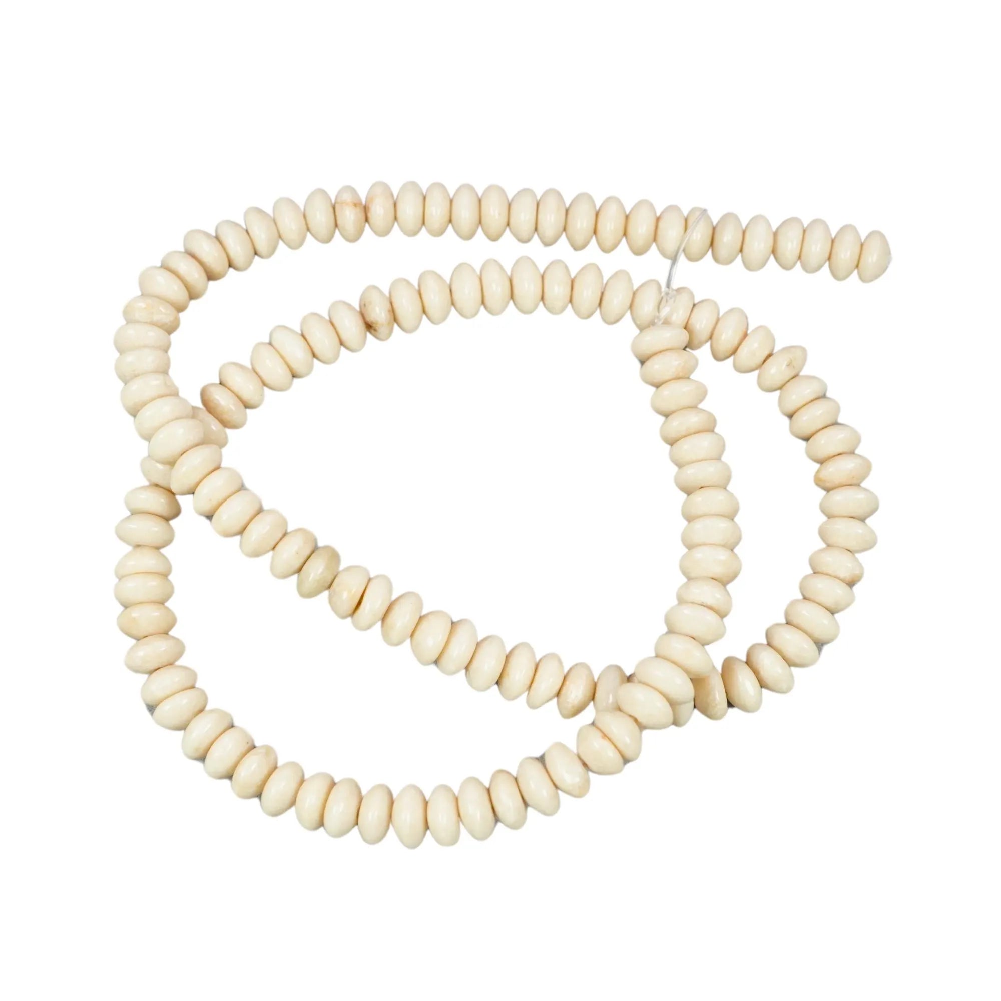 River Stone Smooth Button Shape Gemstone Beads