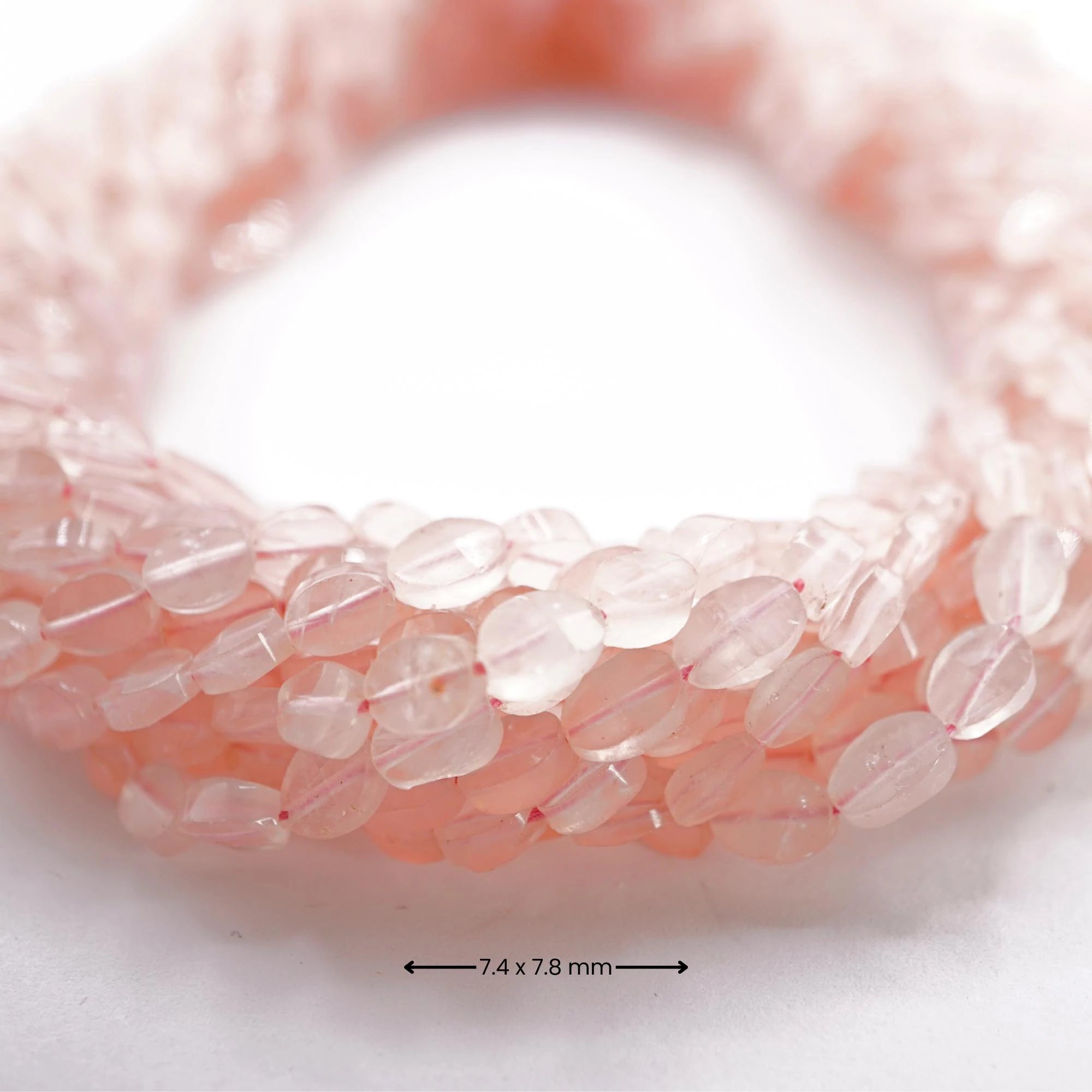 Rose Quartz Faceted Oval Shape Gemstone Strand Beads