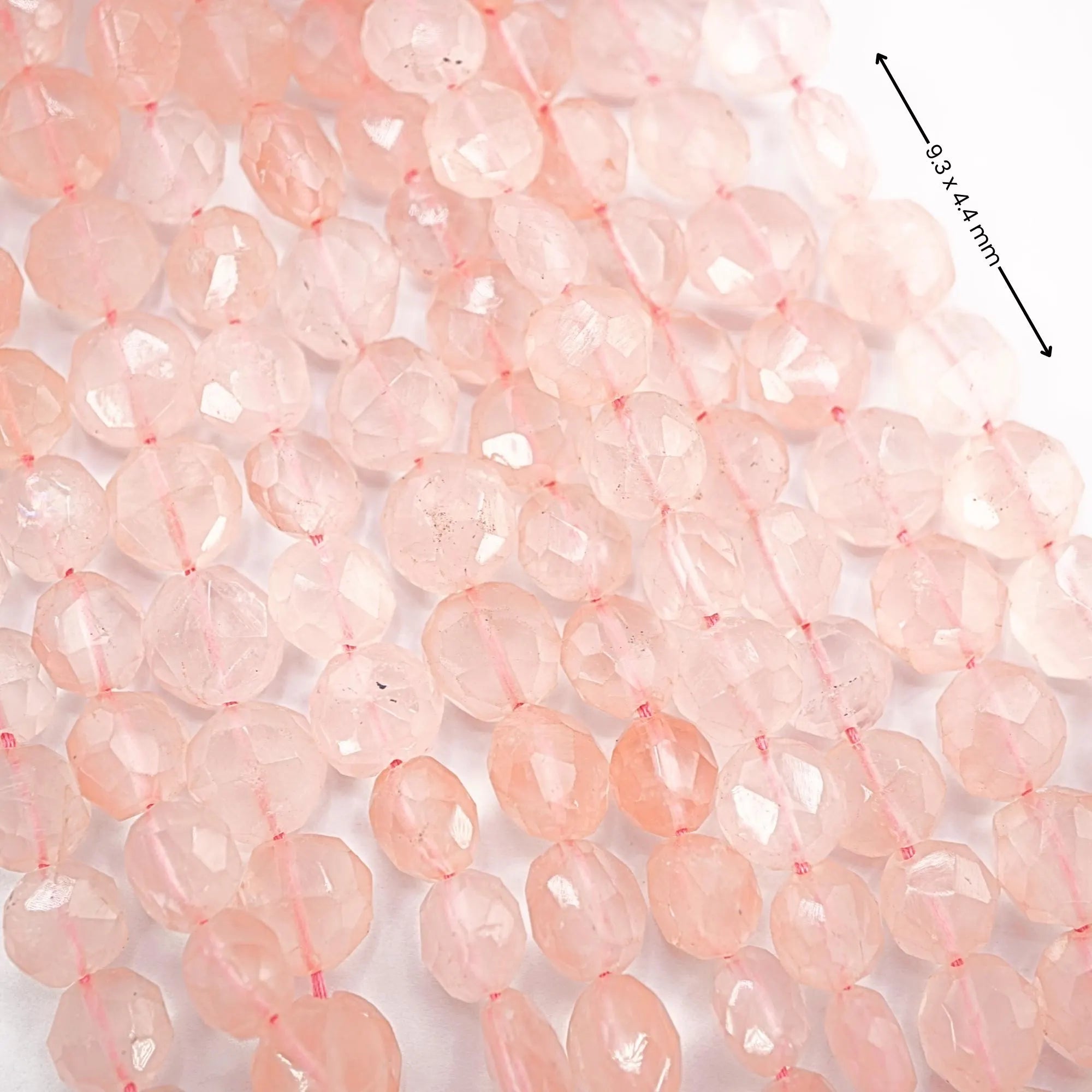 Rose Quartz Smooth Coin Shape Gemstone Strand Beads