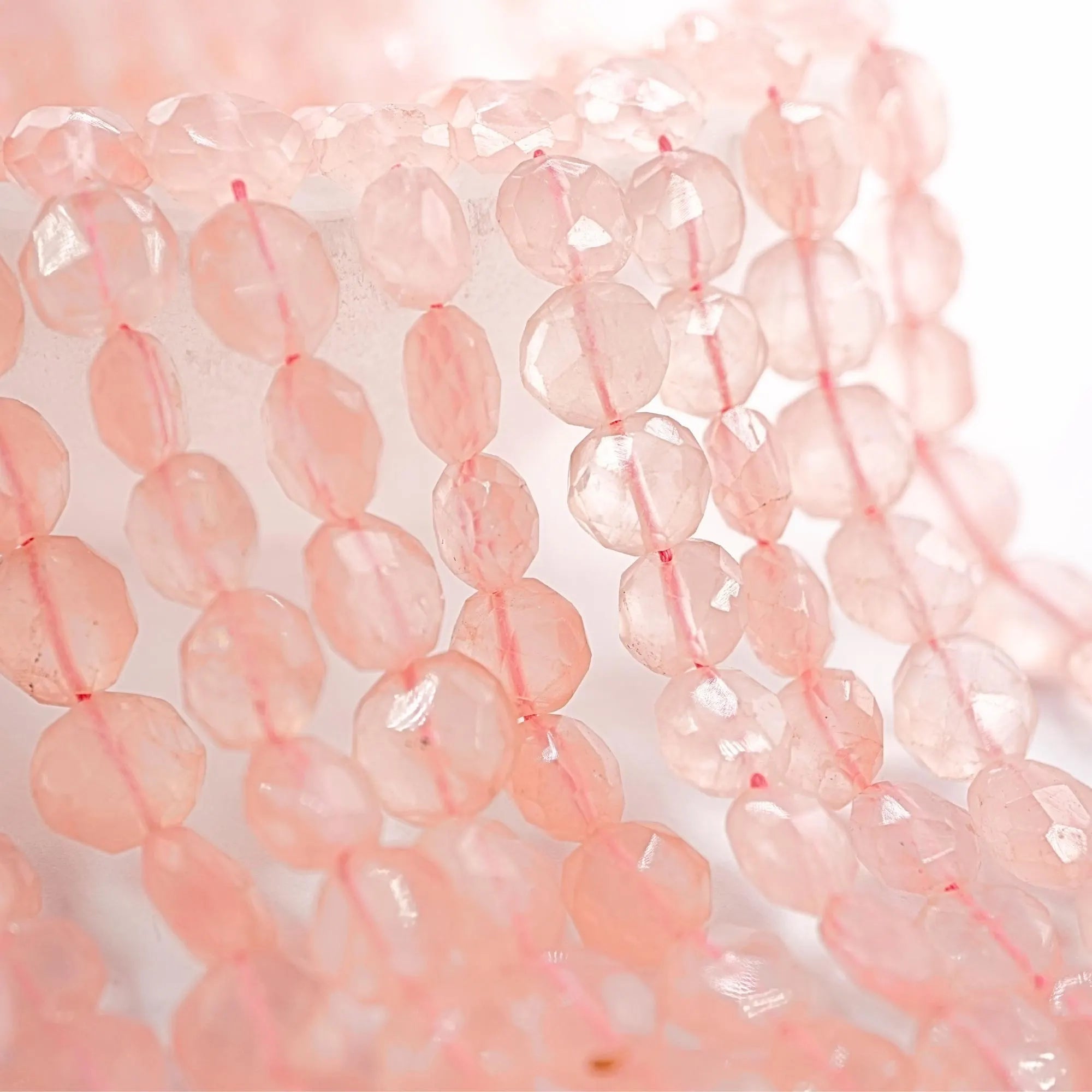 Rose Quartz Smooth Coin Shape Gemstone Strand Beads