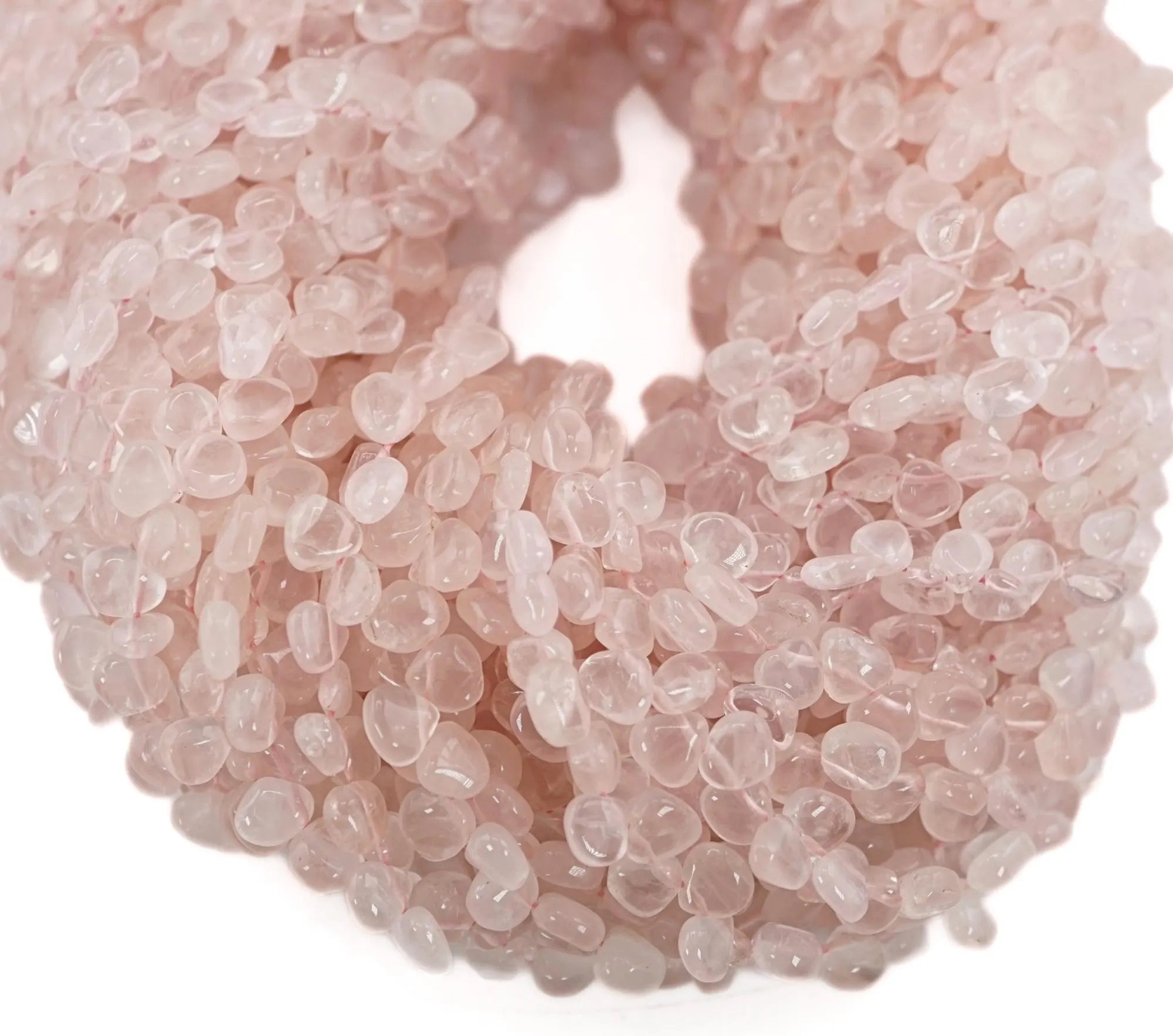 Rose Quartz Smooth Pear Shape Gemstone Strand Beads