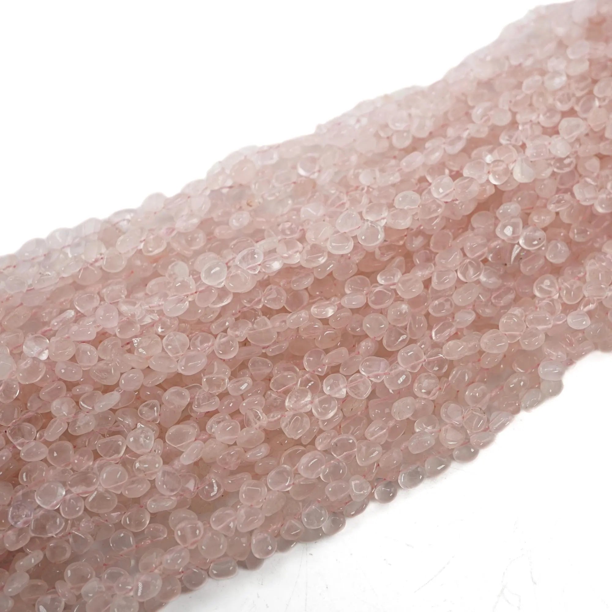 Rose Quartz Smooth Pear Shape Gemstone Strand Beads