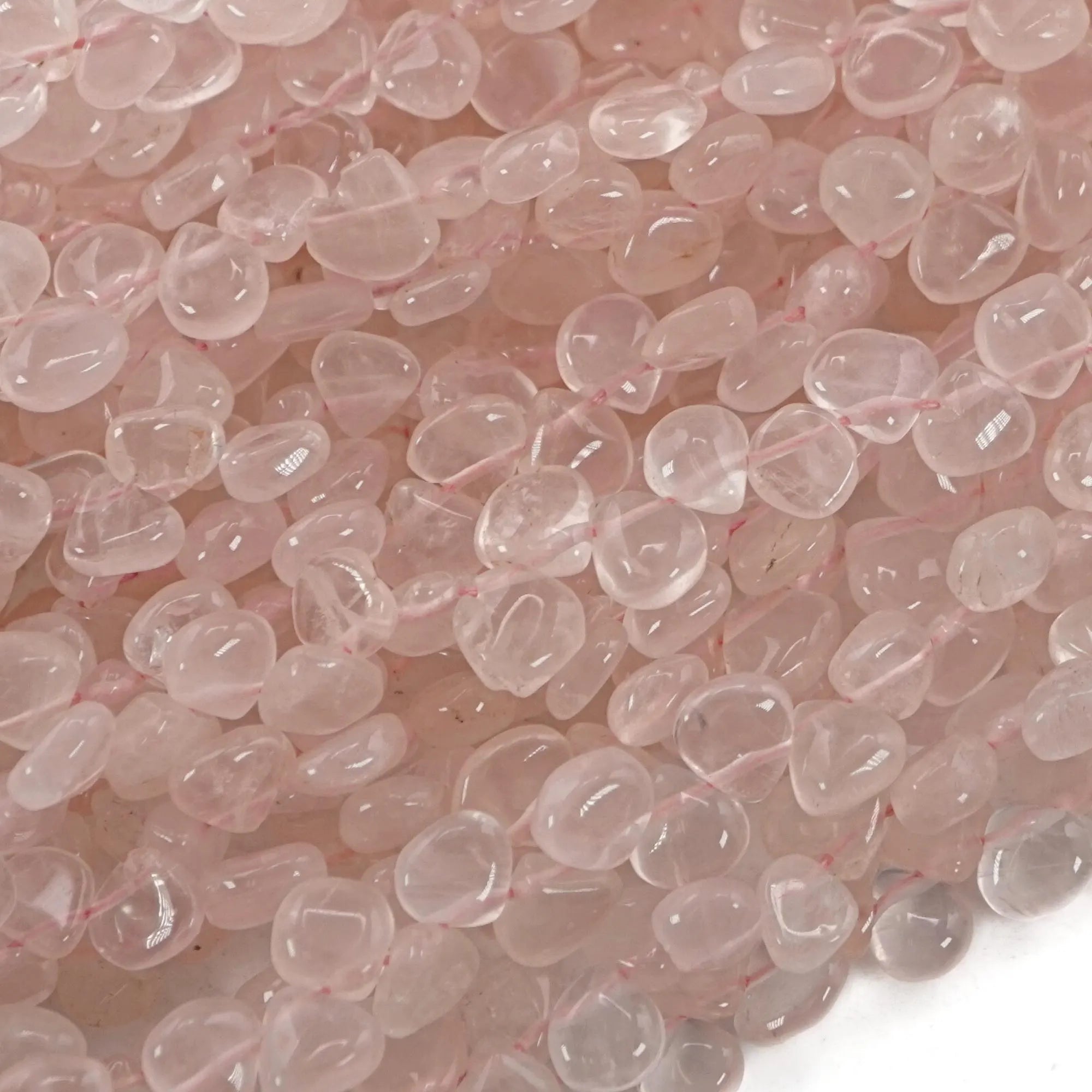 Rose Quartz Smooth Pear Shape Gemstone Strand Beads