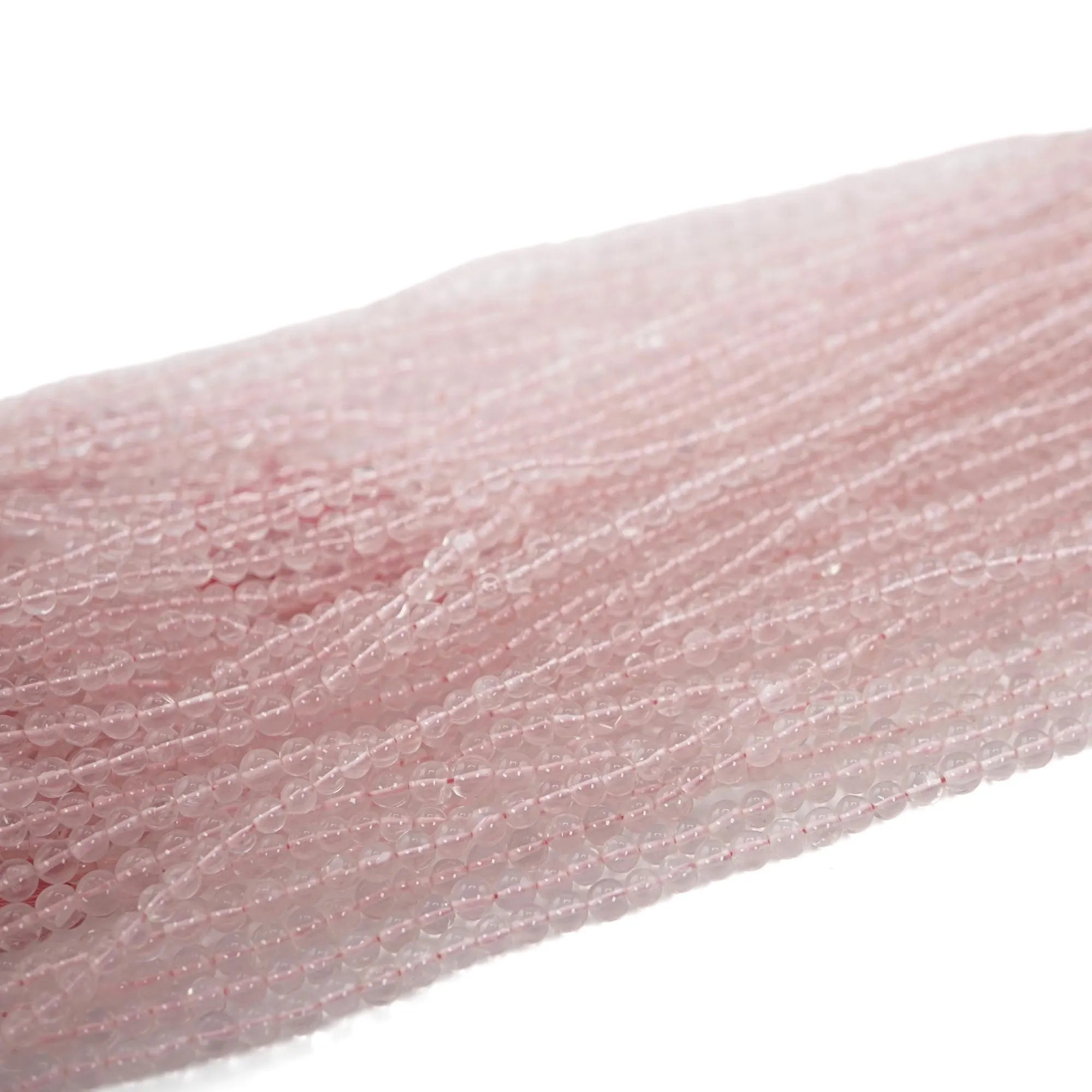 Rose Quartz Smooth Round Shape Gemstone Strand Beads