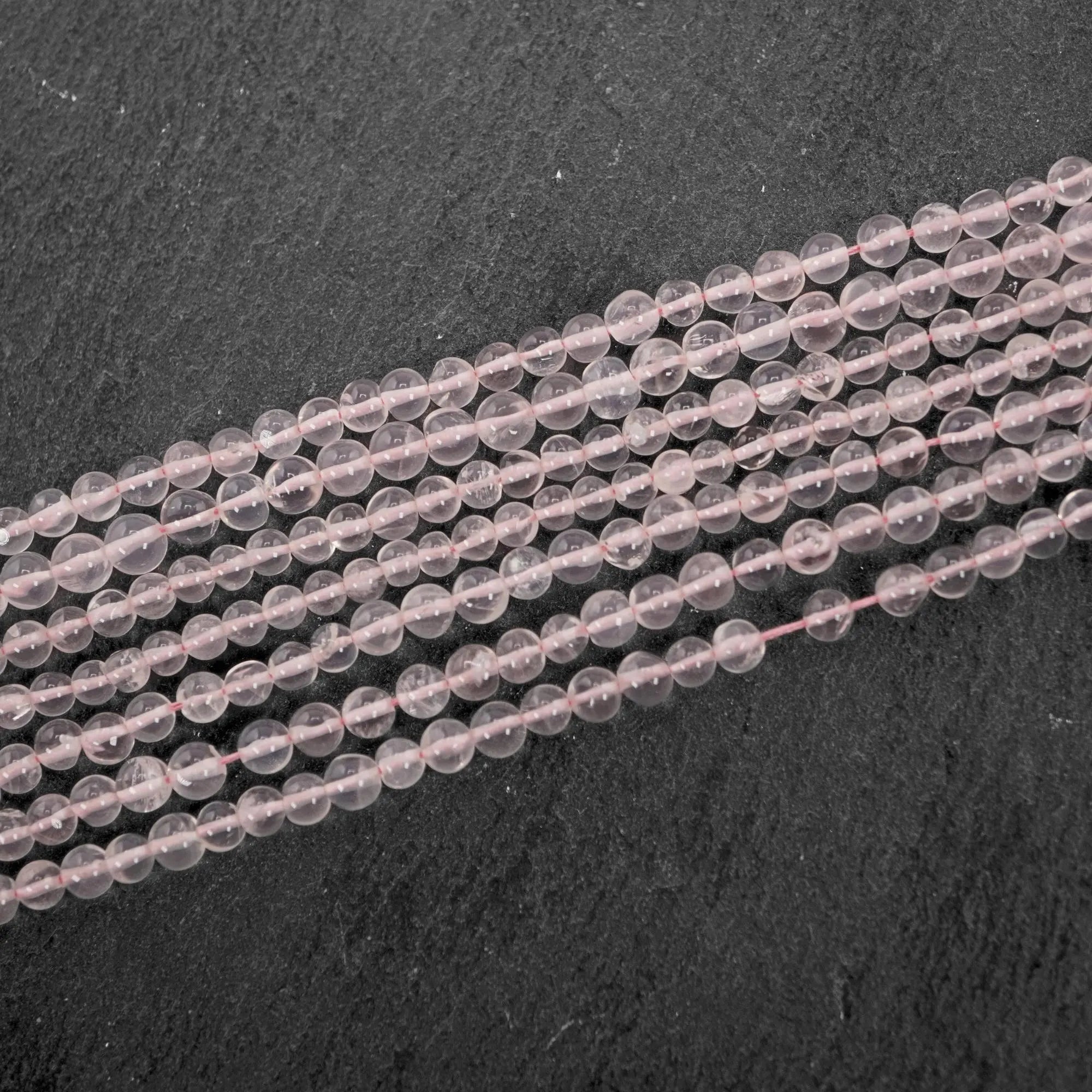 Rose Quartz Smooth Round Shape Gemstone Strand Beads