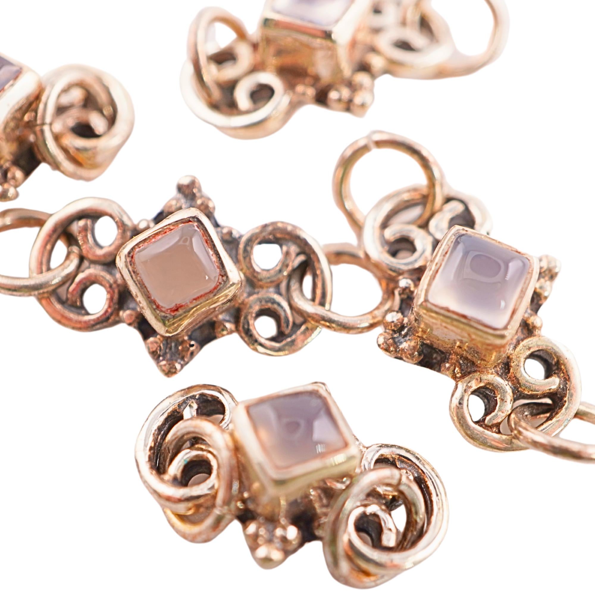 Rose quartz oxidized charm for DIY jewelry