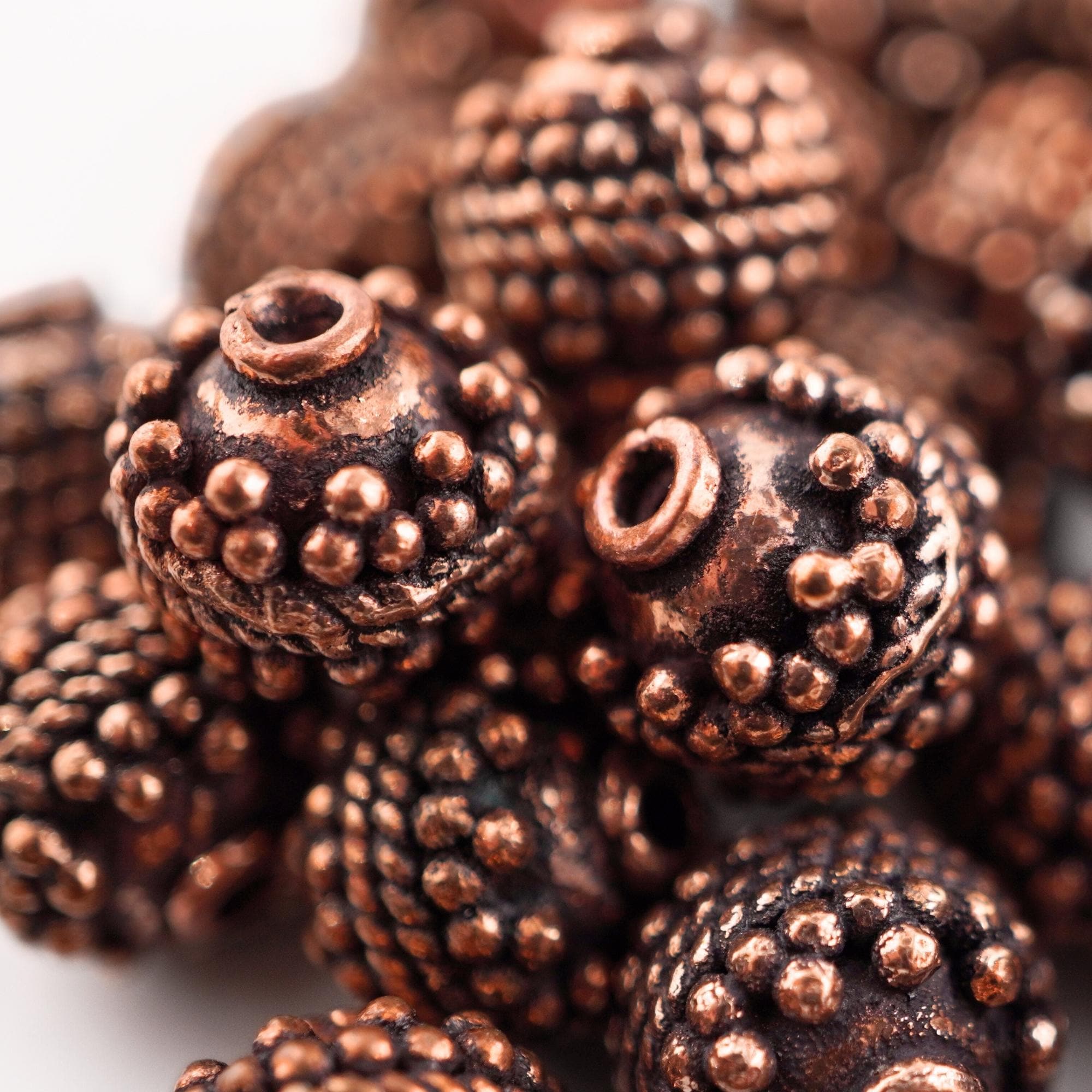 Round Shape Copper Beads for Mala Jewelry